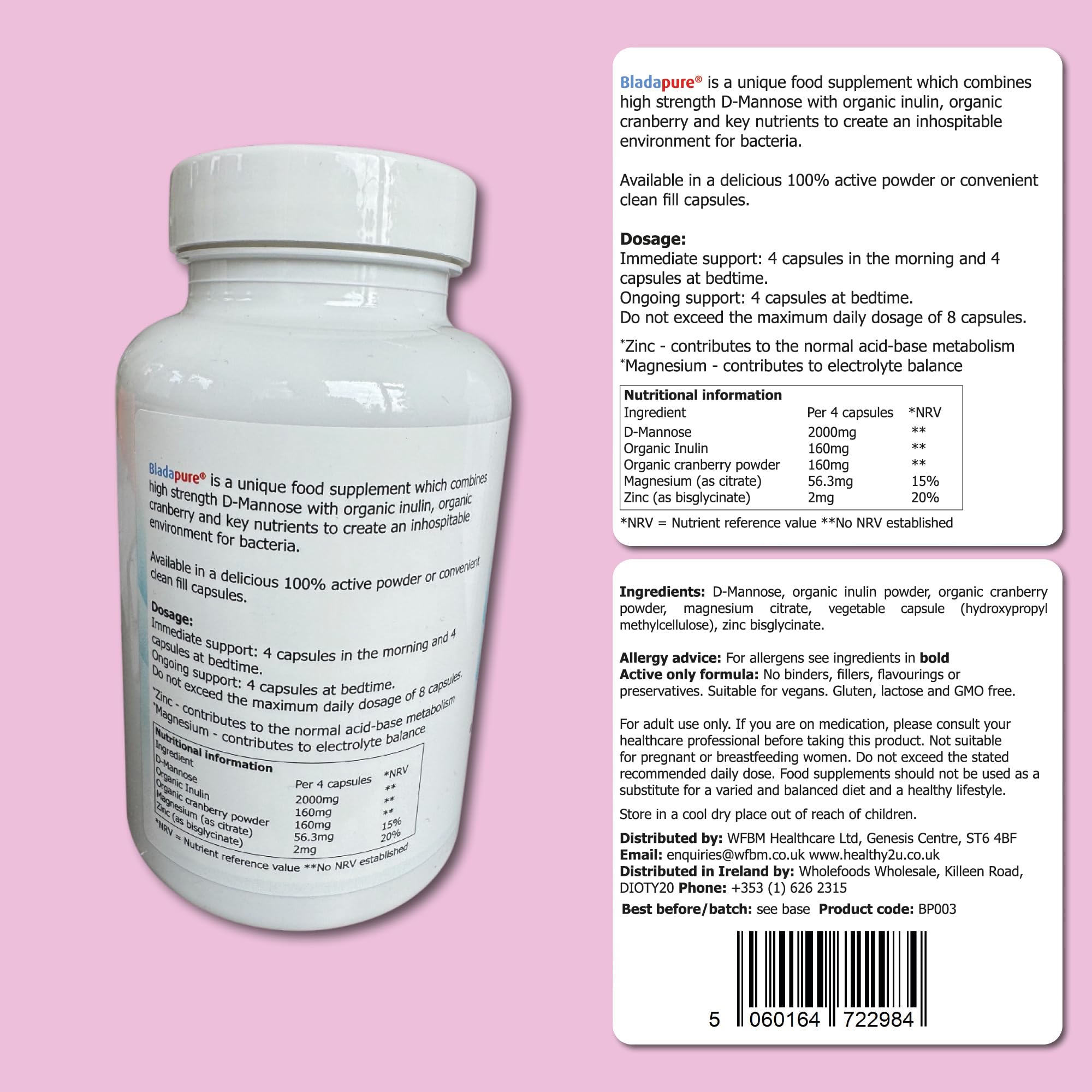 Bladapure Bladapure Capsules D-Mannose Plus