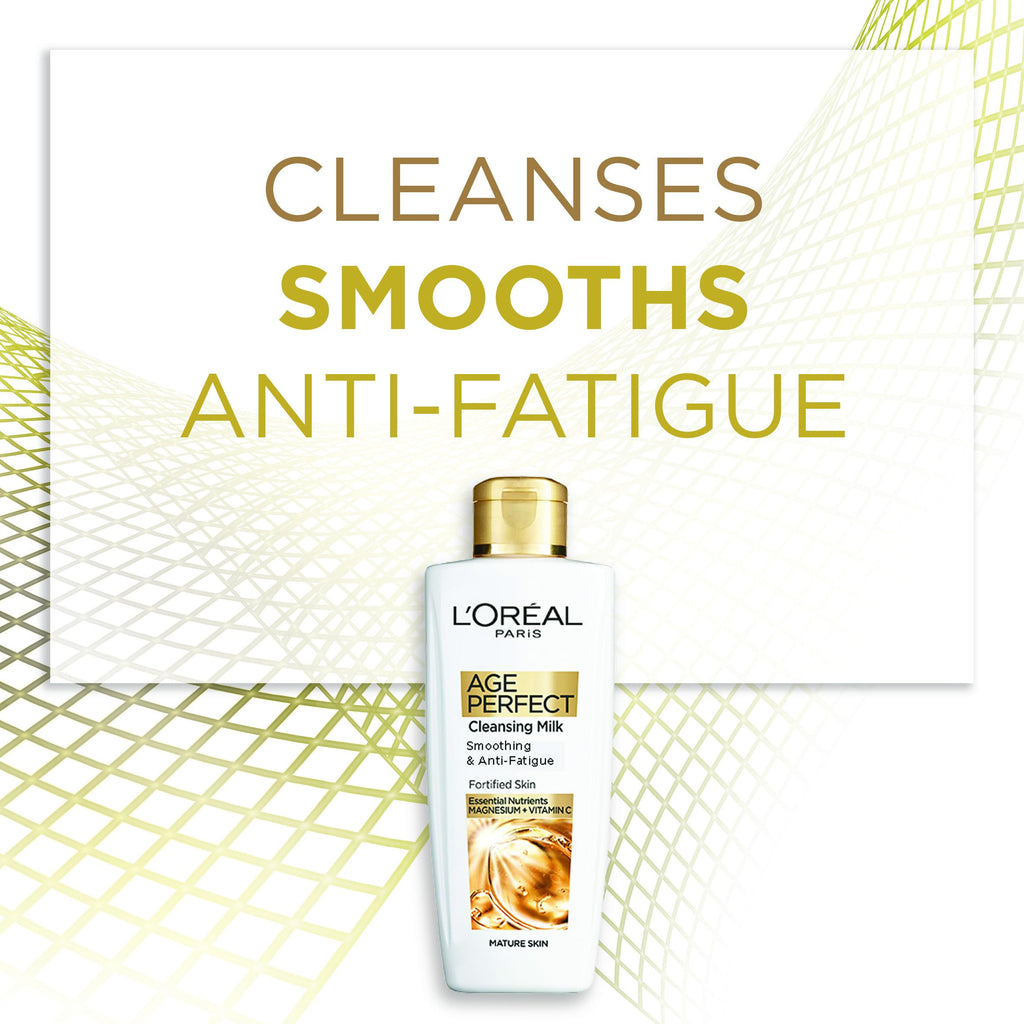 L'Oreal Paris Smoothing Cleansing Milk, Age Perfect, with Vitamin C, 200ml