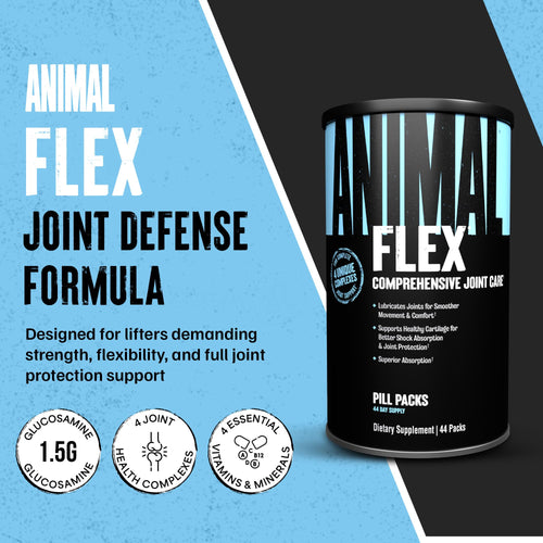 Animal Flex - Glucosamine Chondroitin Joint Supplement for Women and Men Discomfort with Turmeric, MSM, Boswellia for Cartilage, Joint Health, Muscles, Back, Knees, Shoulder, and Hip, 44 Packs