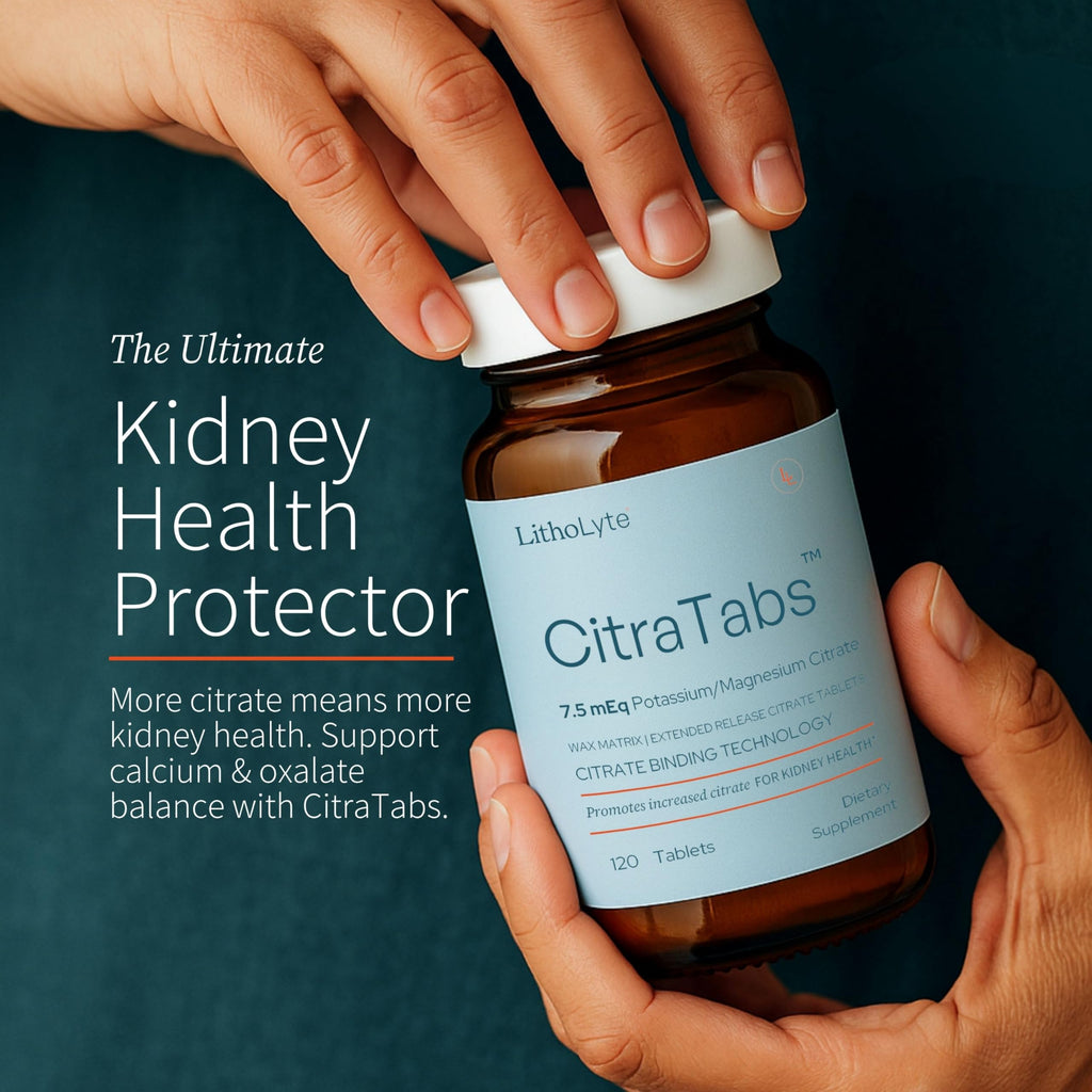 LithoLyte CitraTabs® 7.5 mEq | Extended-Release Citrate Tablets | Kidney Health Protector | Science-Backed Support Beyond Cleanse, Detox, or Stone Dissolver Supplements | 120 Tablets