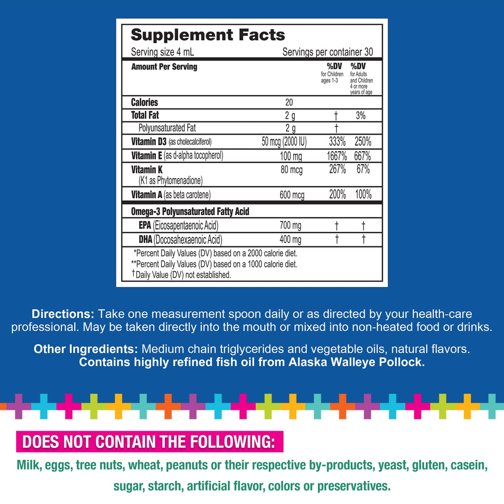 Lifetrients – Speak Complete Pure Oil – Natural Lemon – 4.05 oz – Pediatrician Formulated to Support Children with Special Nutritional Requirements – Enhanced with Omega-3, Vitamin A, D3, E & K