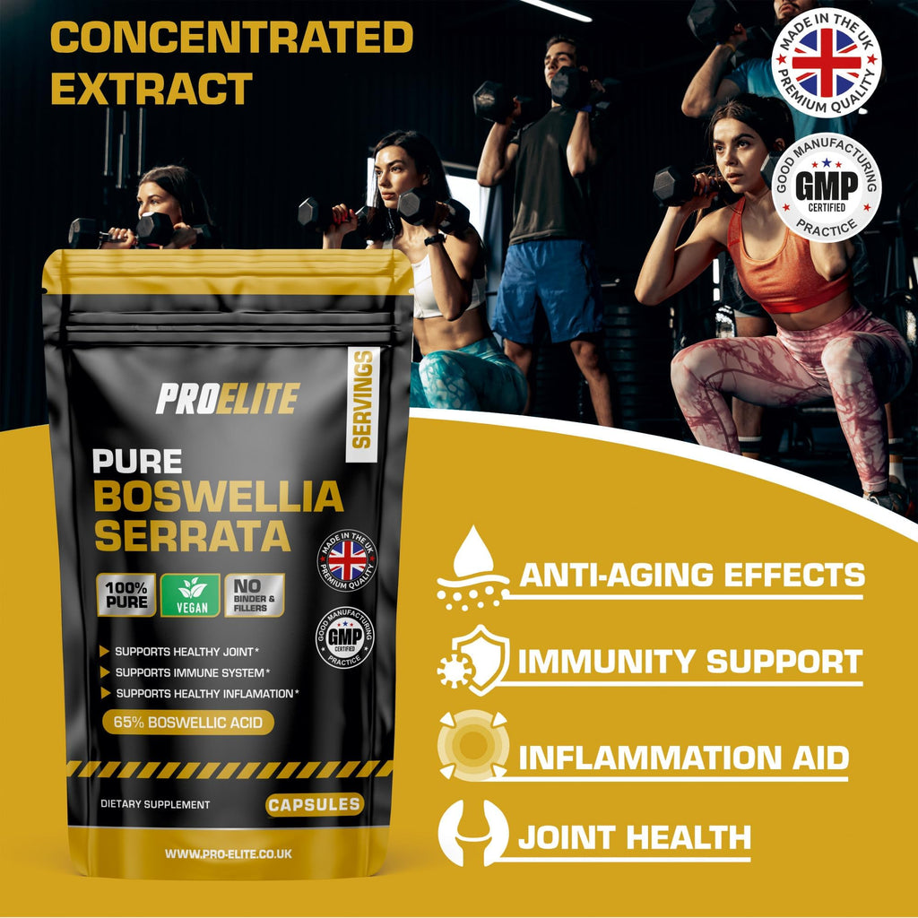 Boswellia Serrata Extract 10,000mg 30 Capsules (1 Months Supply) – 65% Boswellic Acid (500mg per Capsule) | Joint Care Supplements | Indian Frankincense Resin by PROELITE