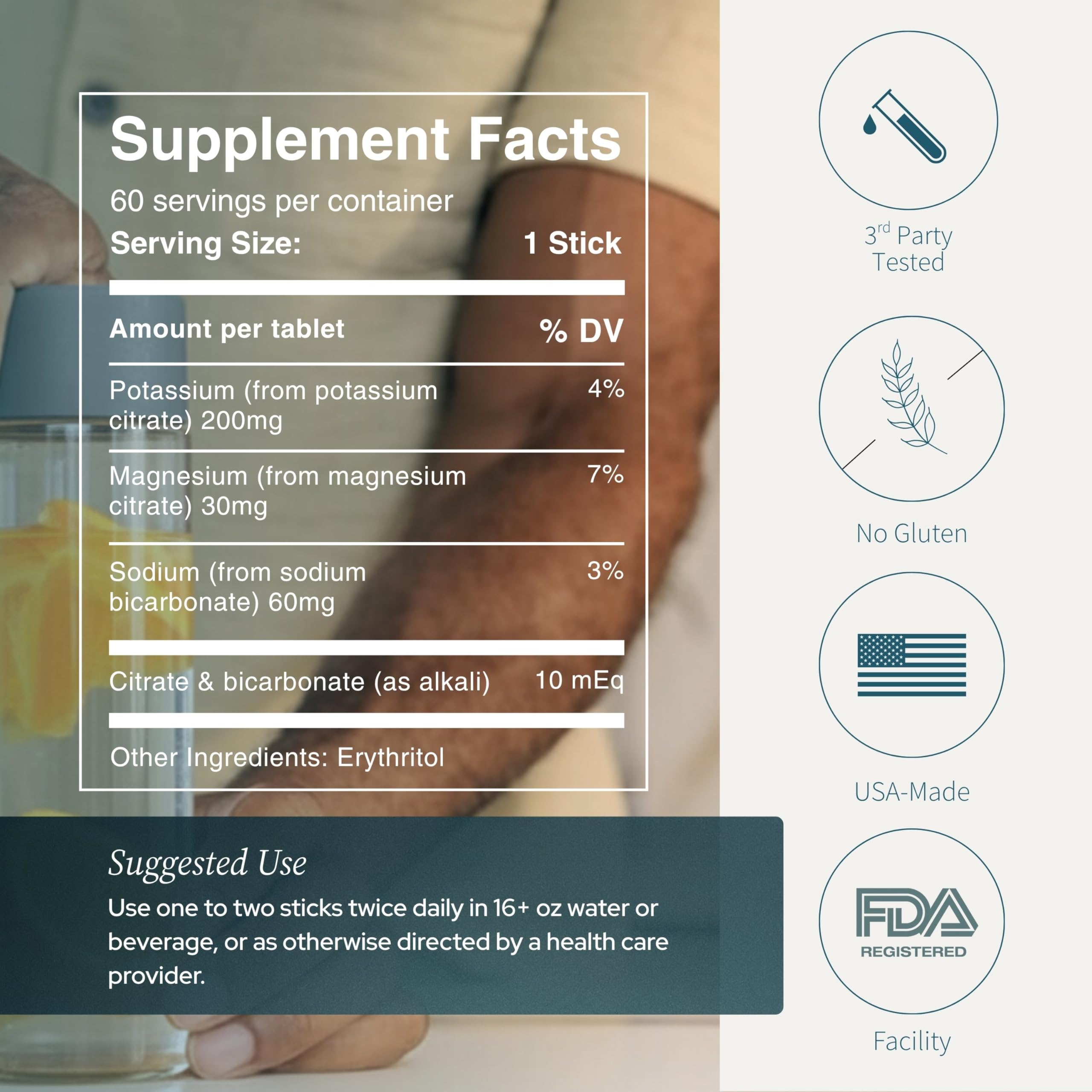 LithoLyte 10mEq | Water & Beverage Enhancer for Kidney Health | Citrate & Electrolytes for Kidney Protection | Science-Based Support Beyond Cleanse, Detox, or Stone Dissolver Supplements | 120 Sticks