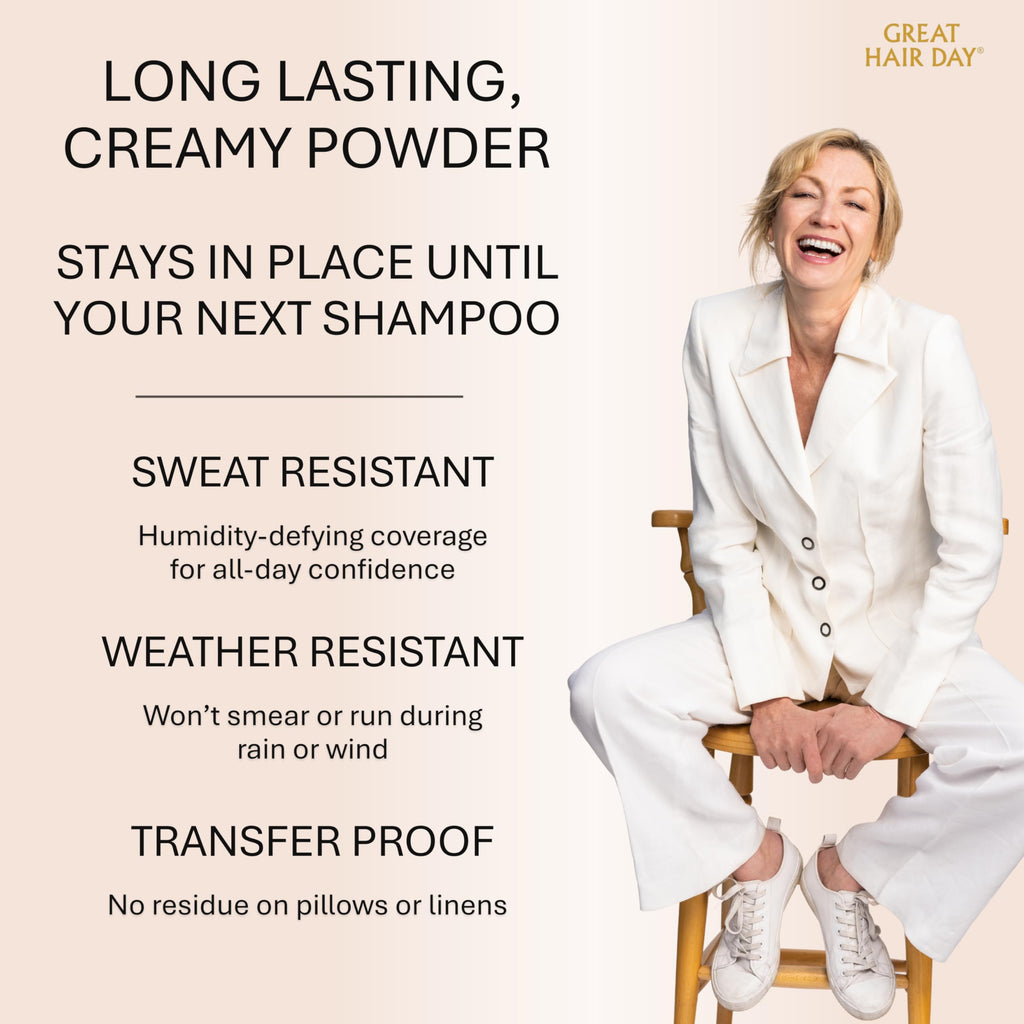 Joan Rivers Great Hair Day Root Touch Up Powder and Hair Color Stick - Root Cover Up Hair Powder and Root Touch Up Stick for Thicker, Fuller Looking Hair (Brunette)