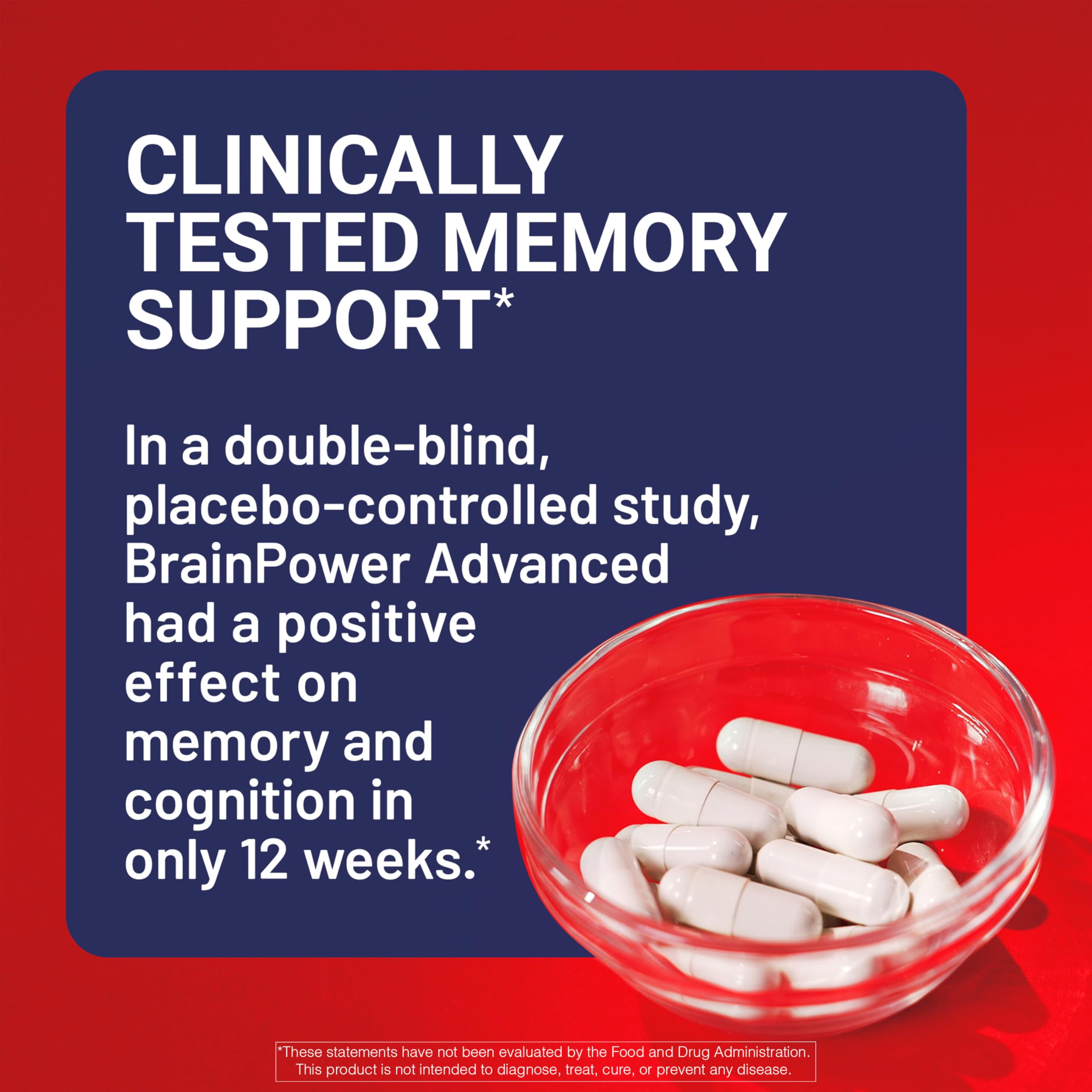 U.S. Doctors' Clinical BrainPower Advanced Clinically Tested Memory Supplement - 15 Brain-Boosting Ingredients for Memory & Brain Function Support - USA Manufactured - [1 Month Supply - 60Count]