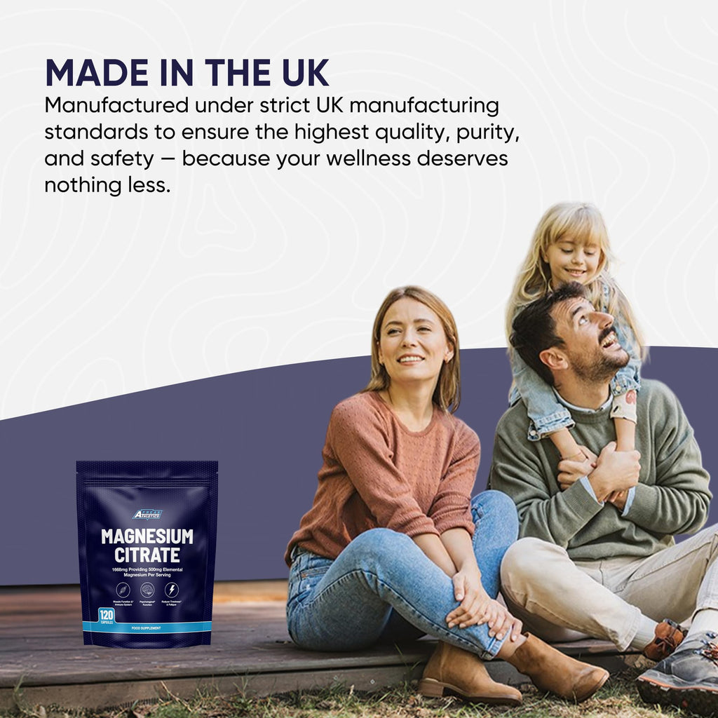 Freak Athletics Magnesium Citrate 500mg - 120 Capsules, 60 Servings,UK Made