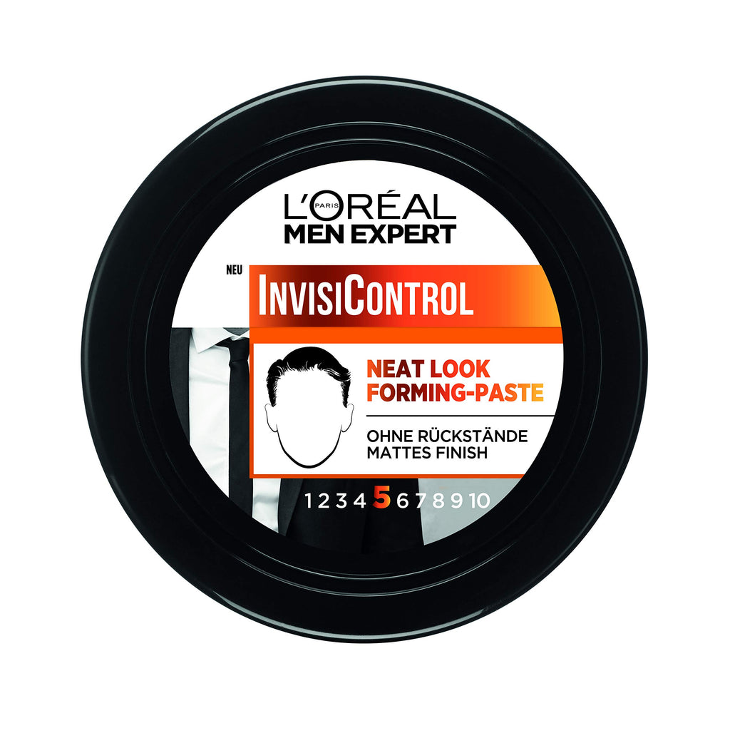 L'Oréal Men Expert InvisiControl Neat Look Forming Paste, for Nourished & Natural Styles, Can be Modelled as You Like Without Gluing, 150 ml