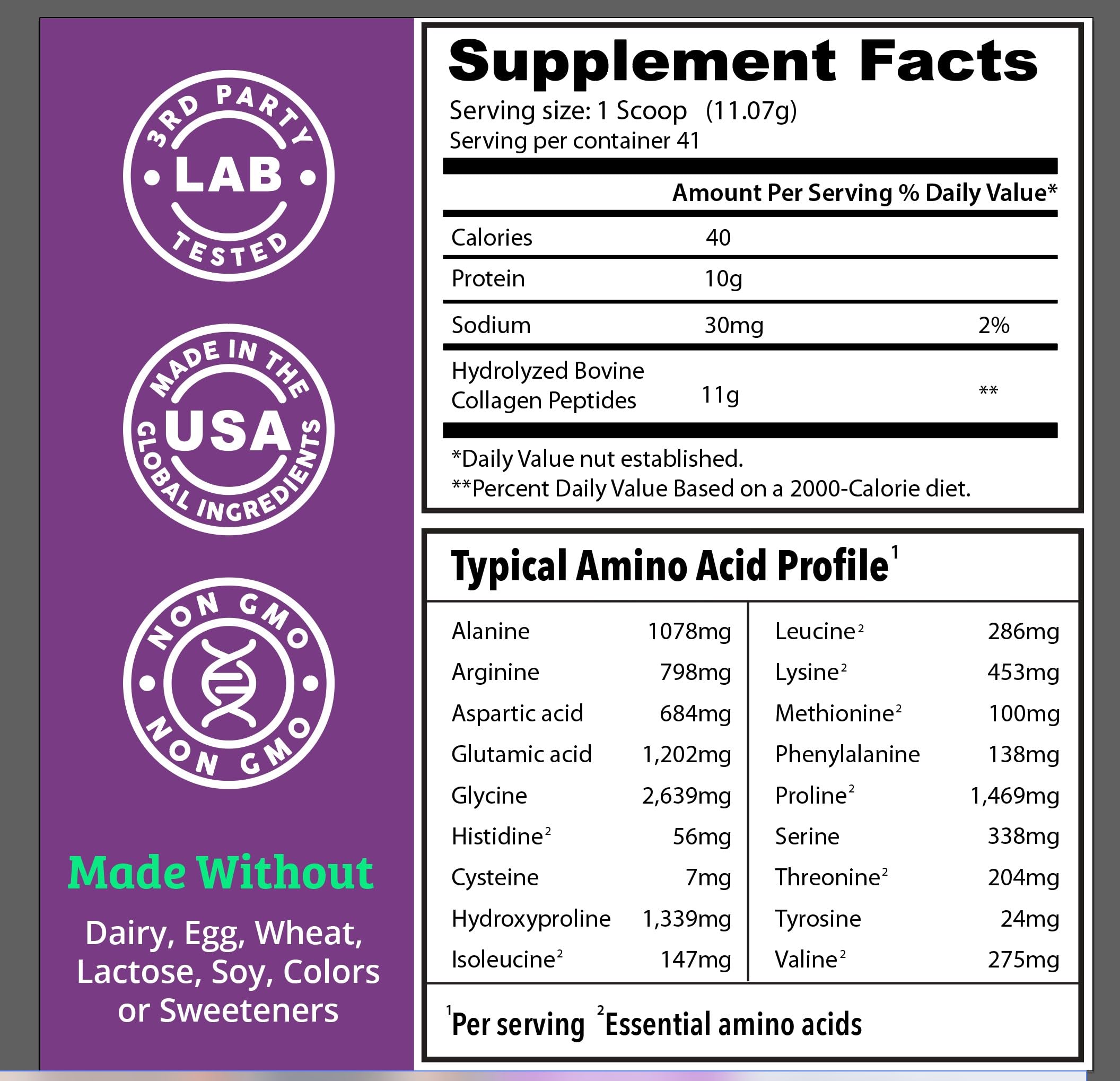 Dr. Matthew Hydrolyzed Collagen Peptides Powder - Unflavored & Grass Fed Protein Supplement for Hair, Skin, Joints - Non-GMO, Keto-Friendly, Type 1 and 3, for Women and Men