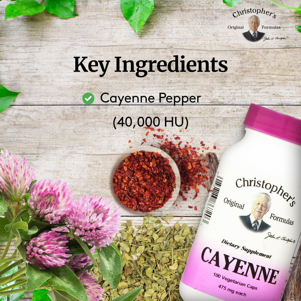 Christopher's Original Formulas Cayenne Formula, Natural Herbal Supplement, 100 Caps