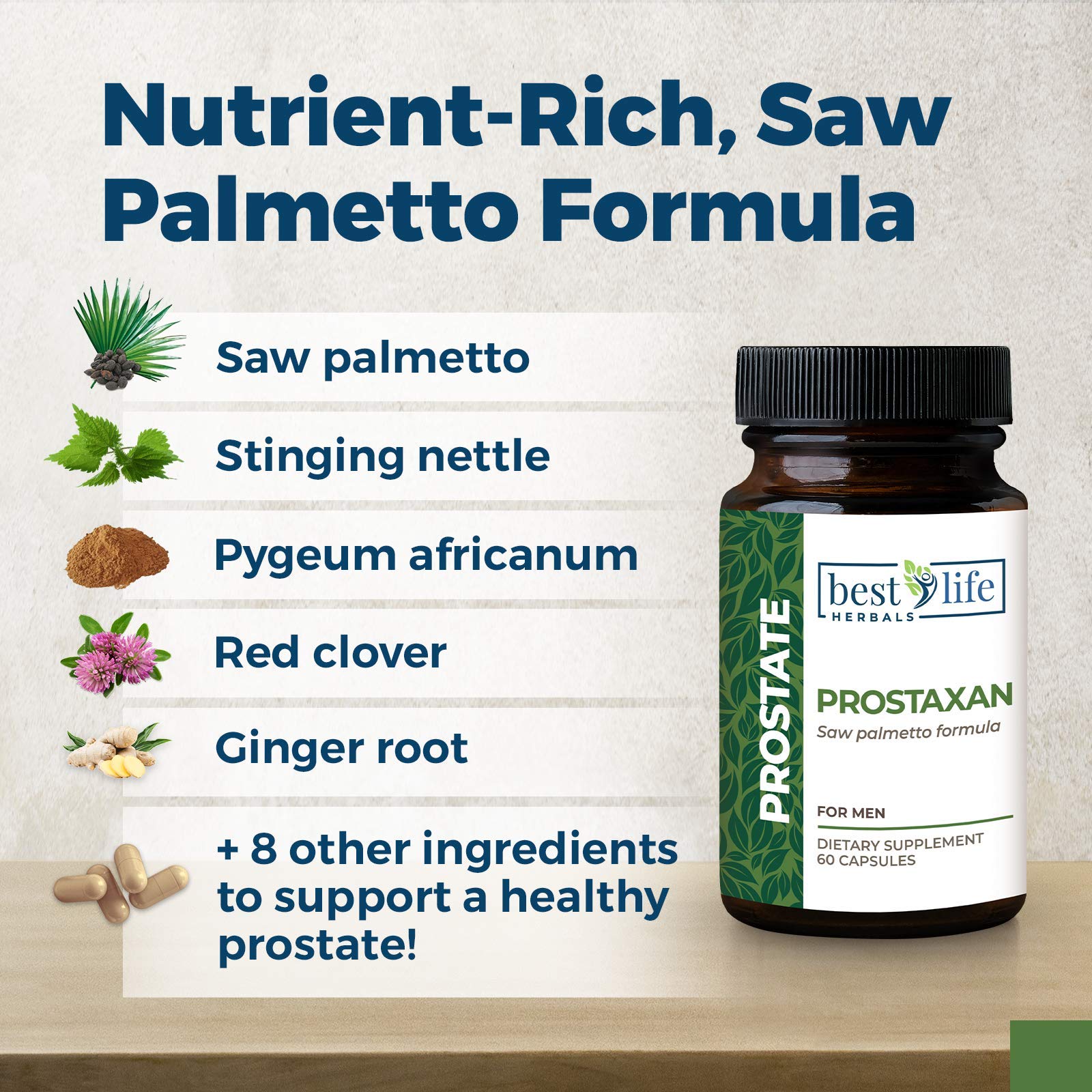ProstaXan Saw Palmetto Supplement for Men’s Prostate and Bladder Health - 2 Bottles
