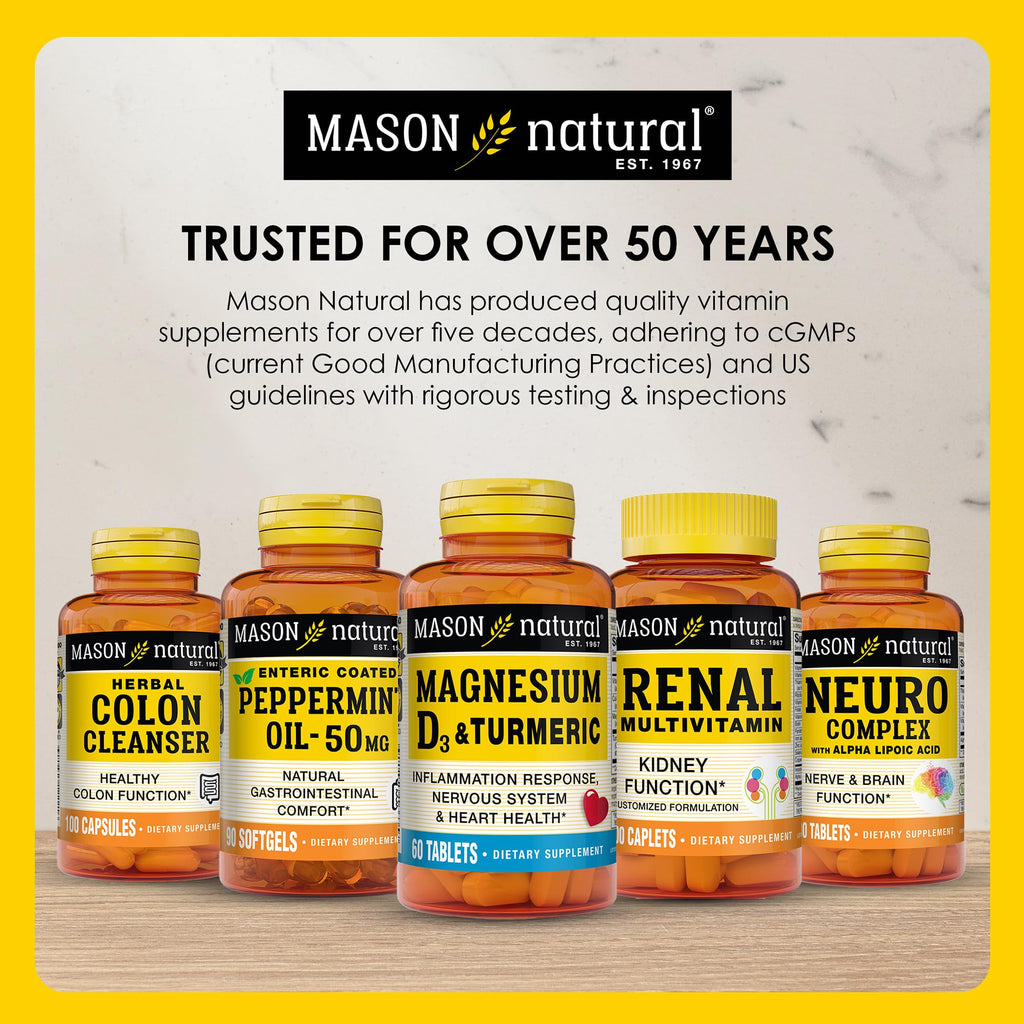 MASON NATURAL Glucosamine Chondroitin 1500/1200 & Vitamin C, 60 Day Supply
