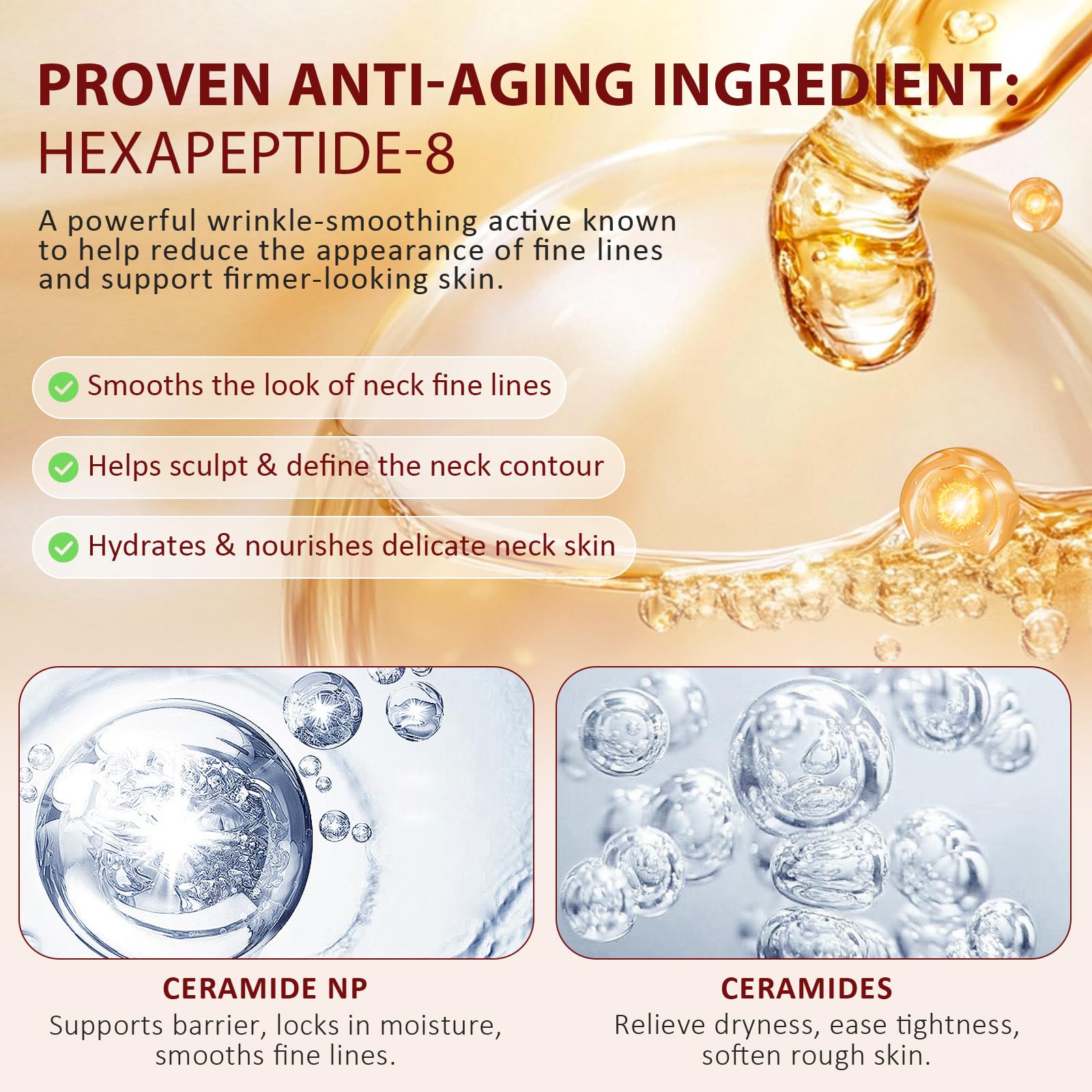 Firming Neck Cream,Roller Neck Cream for Crepey Skin Body Care Comfort,Moisturizing Body Cream,Anti-Aging and Reduces the Fine Lines and Wrinkles 4.23oz