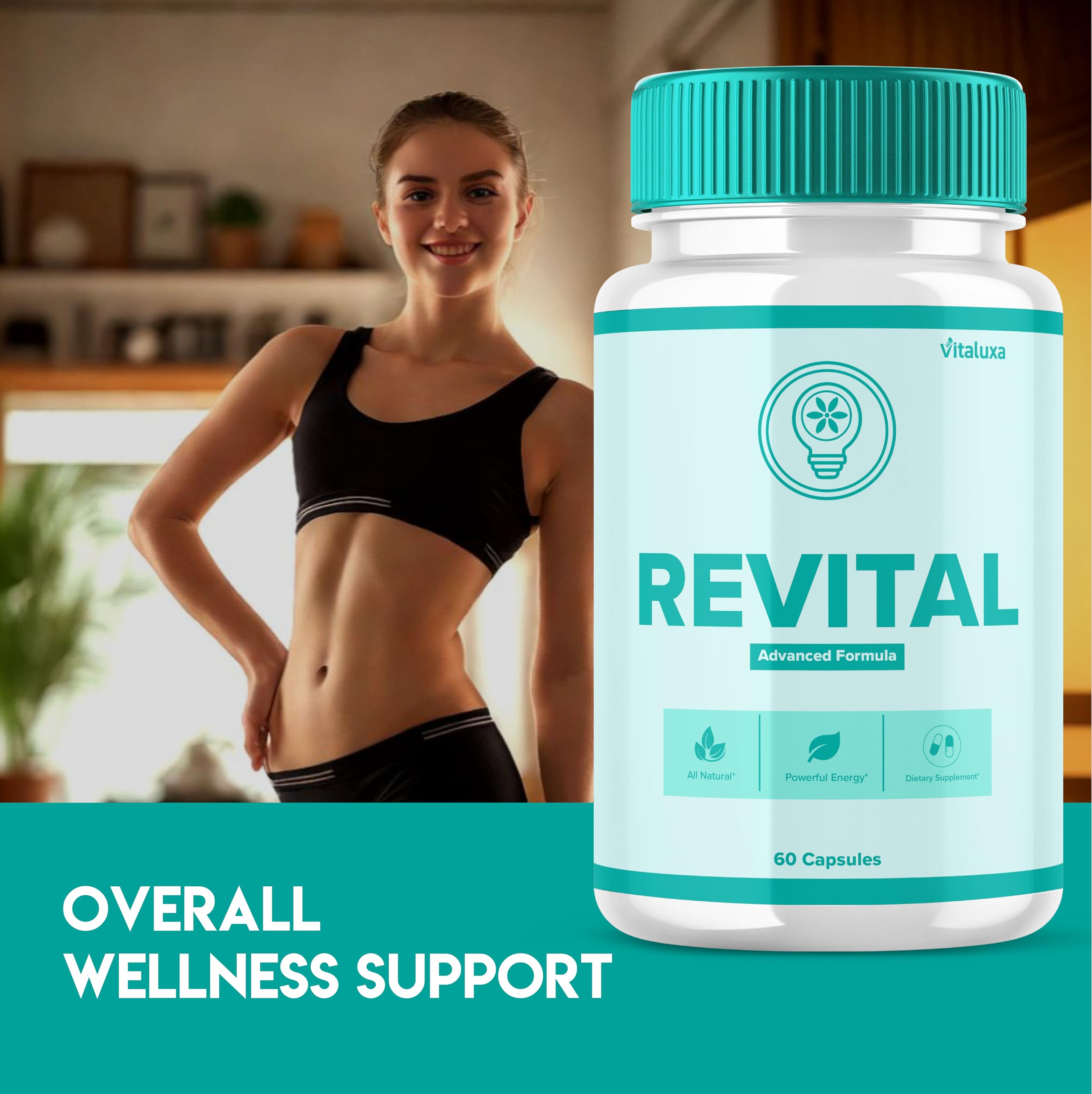 Revital Capsules, Revital Cactus Supplement Pills Premium Advanced Formula for Overall Health & Wellness, Re Vital All Natural Blood Support for Men Women Revitale Plus Vitamins (60 Capsules)