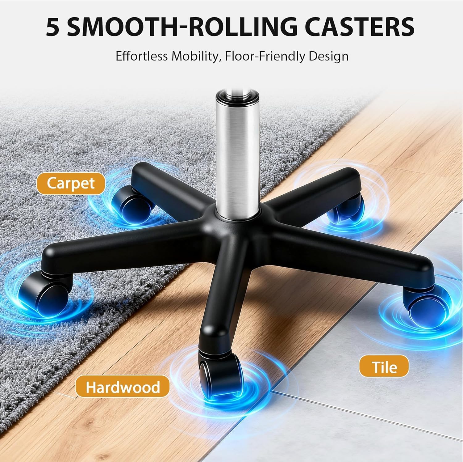 Nova Microdermabrasion Rolling Stool with Wheels Swivel Salon Stool Adjustable Drafting Tattoo Office Chair for Massage Bar Kitchen Spa Shop with Thick Cushion