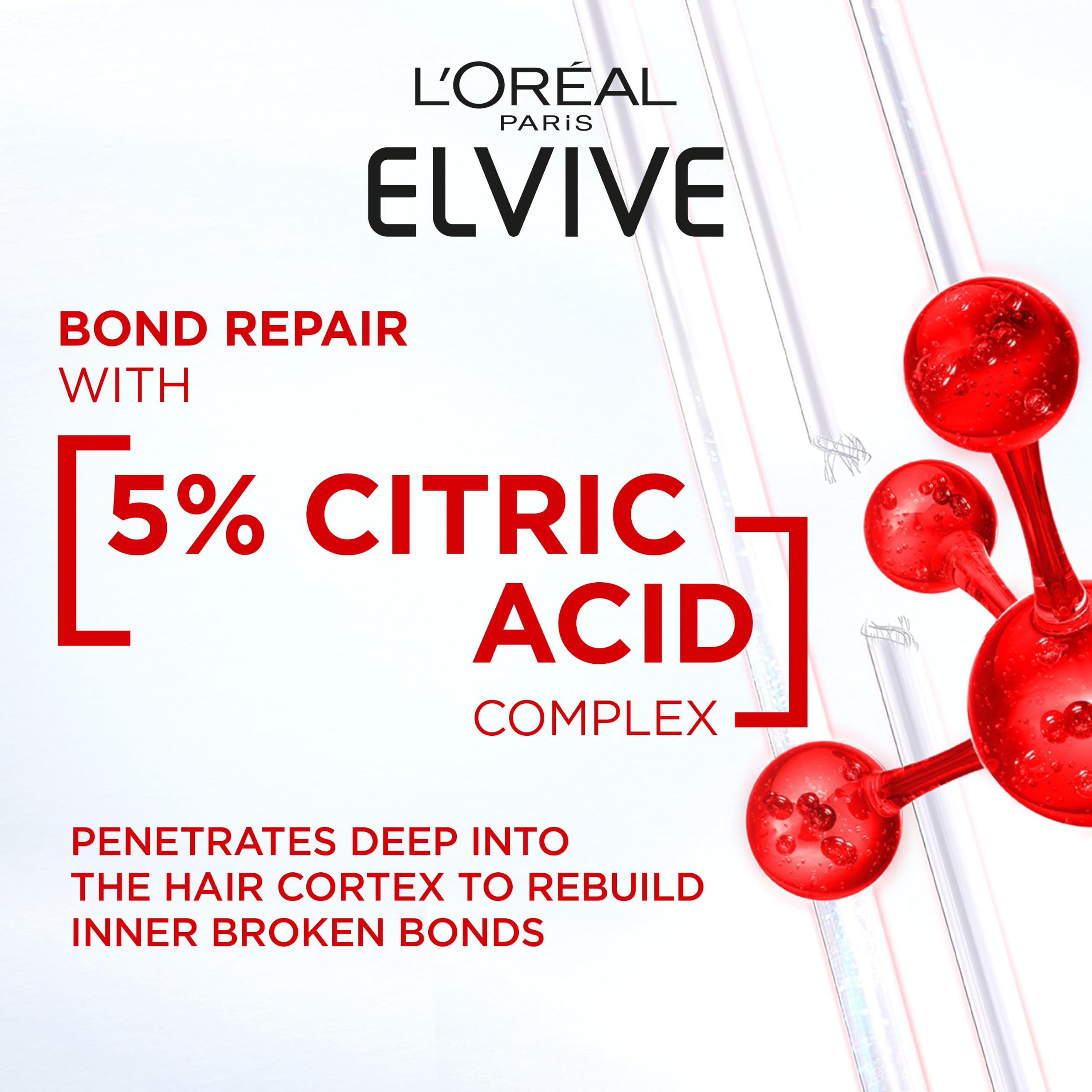 L'Oréal Paris Elvive Bond Repair Sulphate-Free Shampoo, Damaged Hair, 200ml