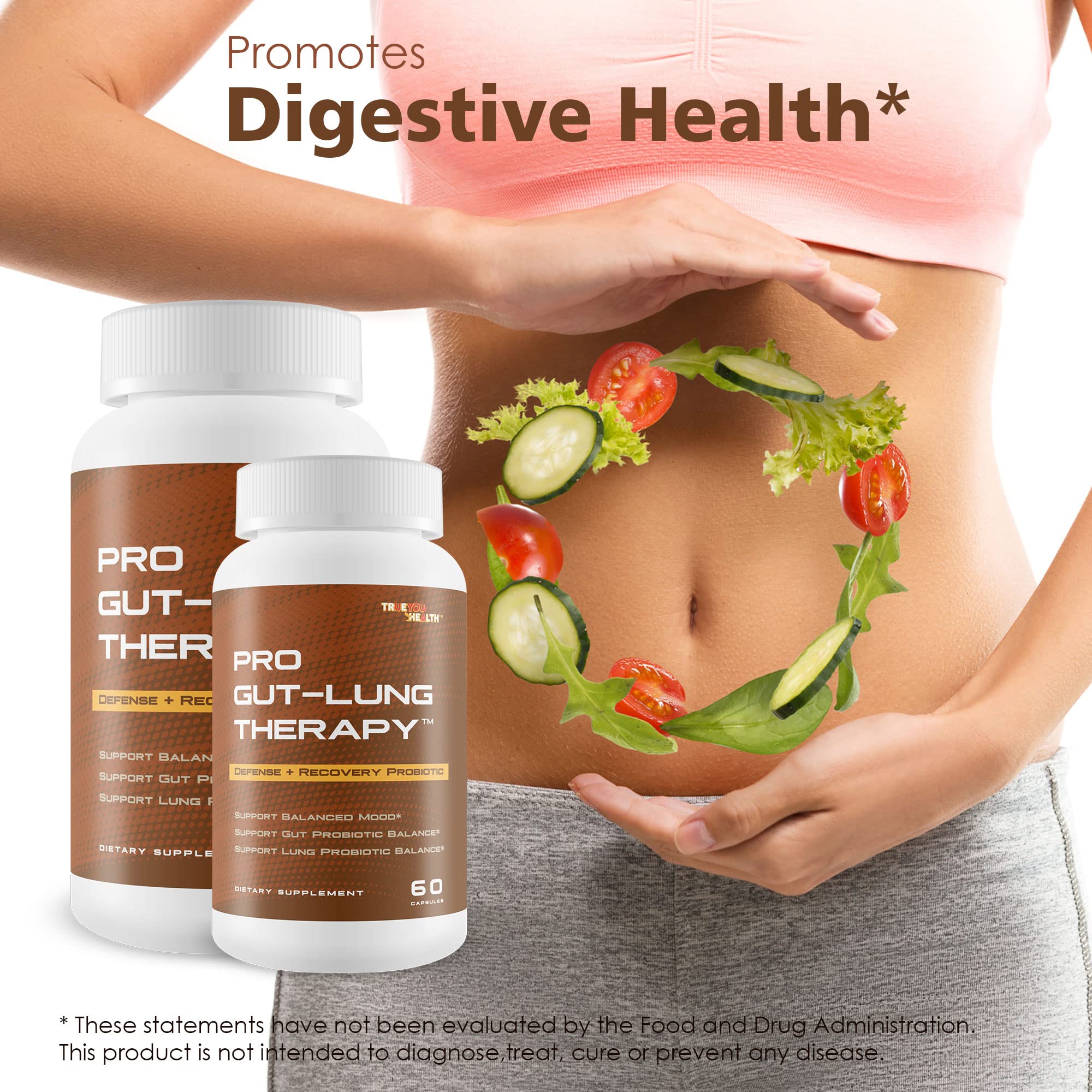 Pro Gut-Lung Therapy - Probiotic Mood Support - Defense + Recovery Probiotic - Support Balanced Mood - Support Gut Probiotic Balance - Support Lung Probiotic Balance - Overall Health Support
