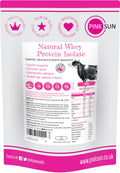 PINK SUN Whey Protein Isolate Powder Unflavoured 420g (92% Protein) Soy Free Grass Fed Gluten Free Vegetarian Undenatured Non GM Unsweetened Natural Whey UK