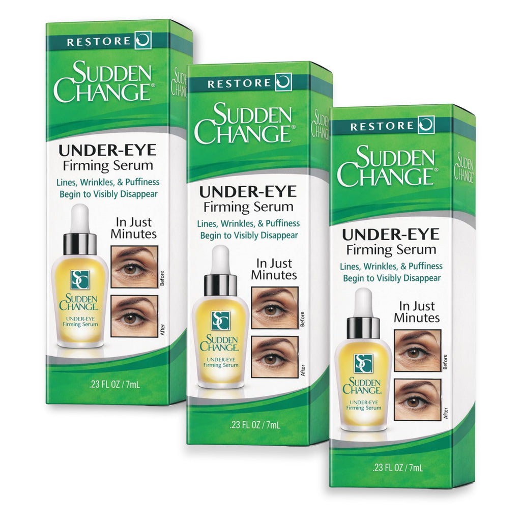 Sudden Change Instant Under-Eye Firming Serum – Fast-Acting Eye Tightening Serum for Under-Eye Bags, Puffiness, Lines & Wrinkles (0.23 oz, Pack of 3)