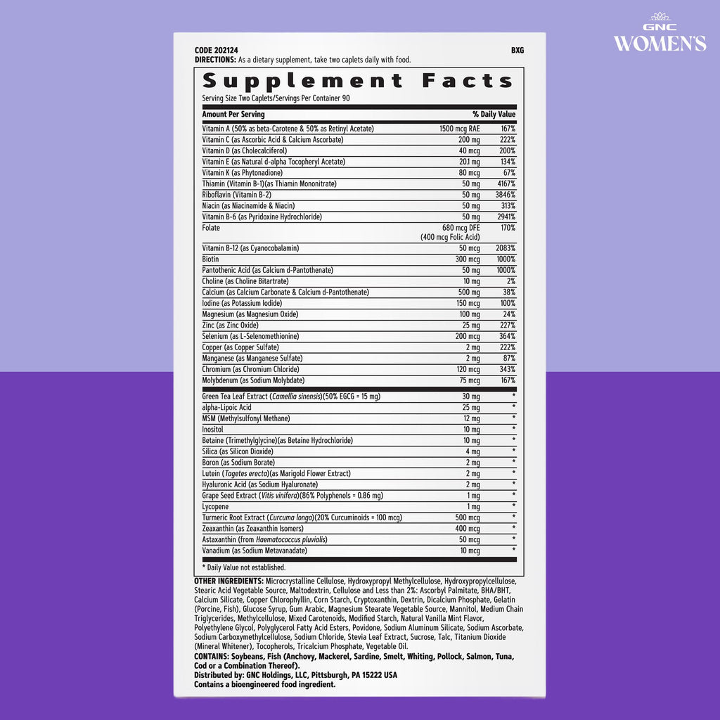 GNC Women's Multivitamin Active Without Iron, Supports an Active Lifestyle, 30+ Nutrient Formula, Promotes Bone & Joint Health, Helps Energy Production, 180 Caplets