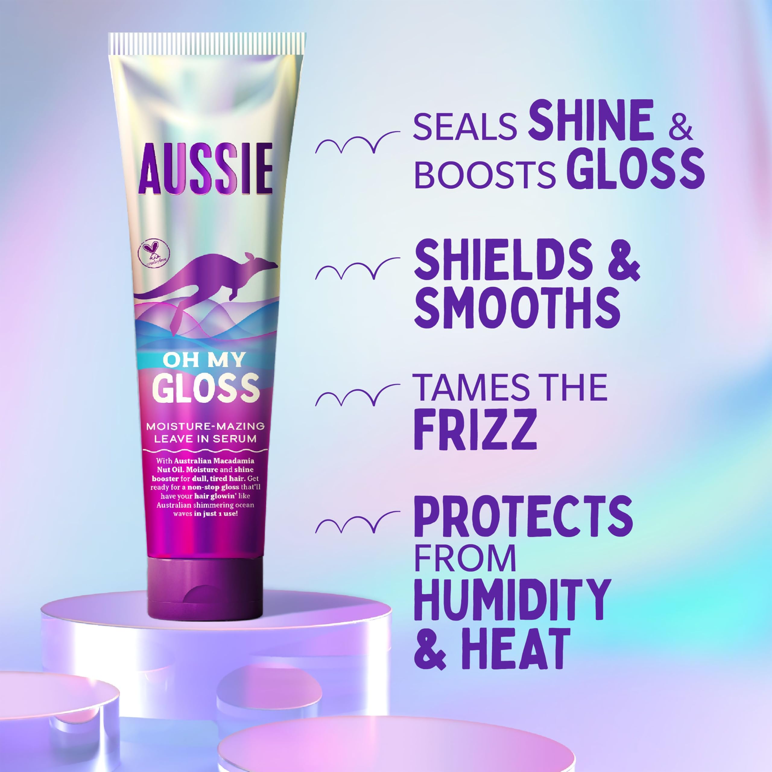 Aussie Oh My Gloss Moisturizing Leave-In Treatment Lightweight Serum 160ml
