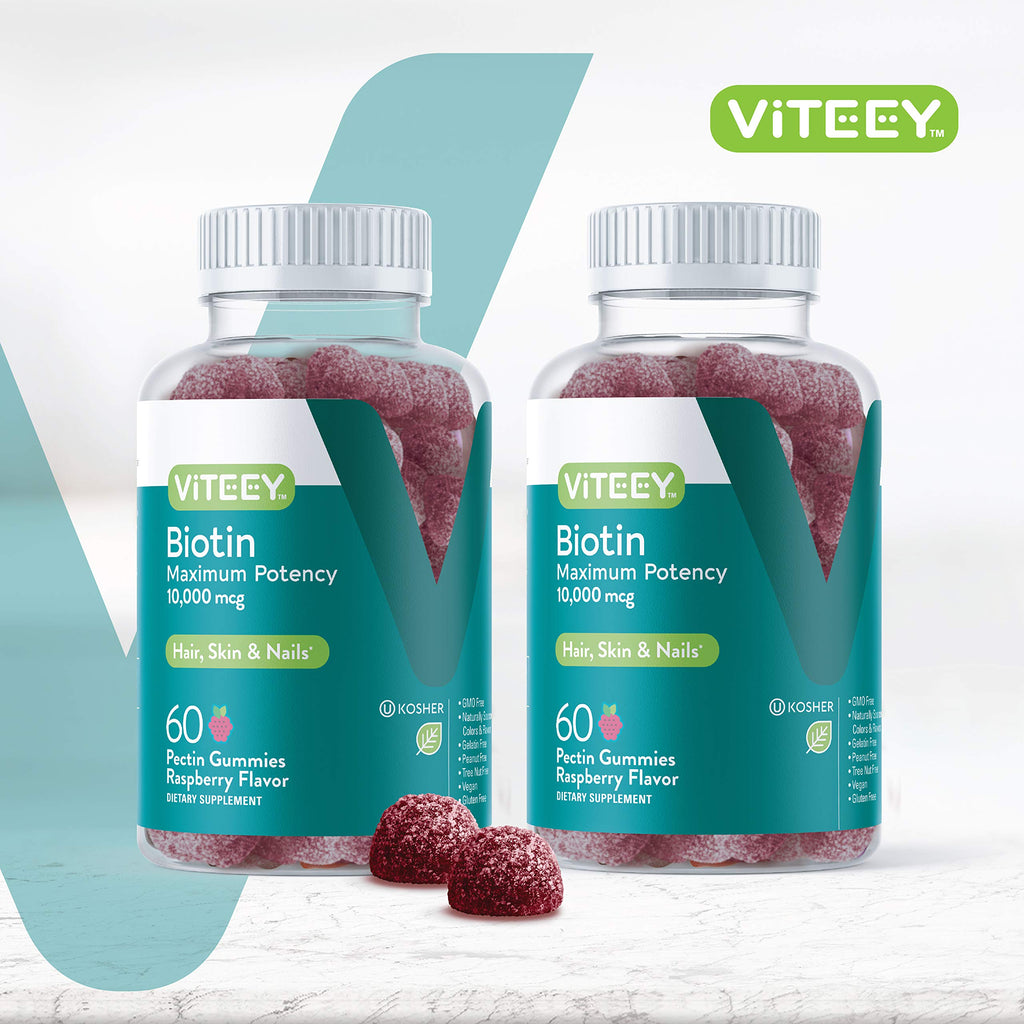 Viteey Biotin Gummies - 10,000 mcg - 120 Count