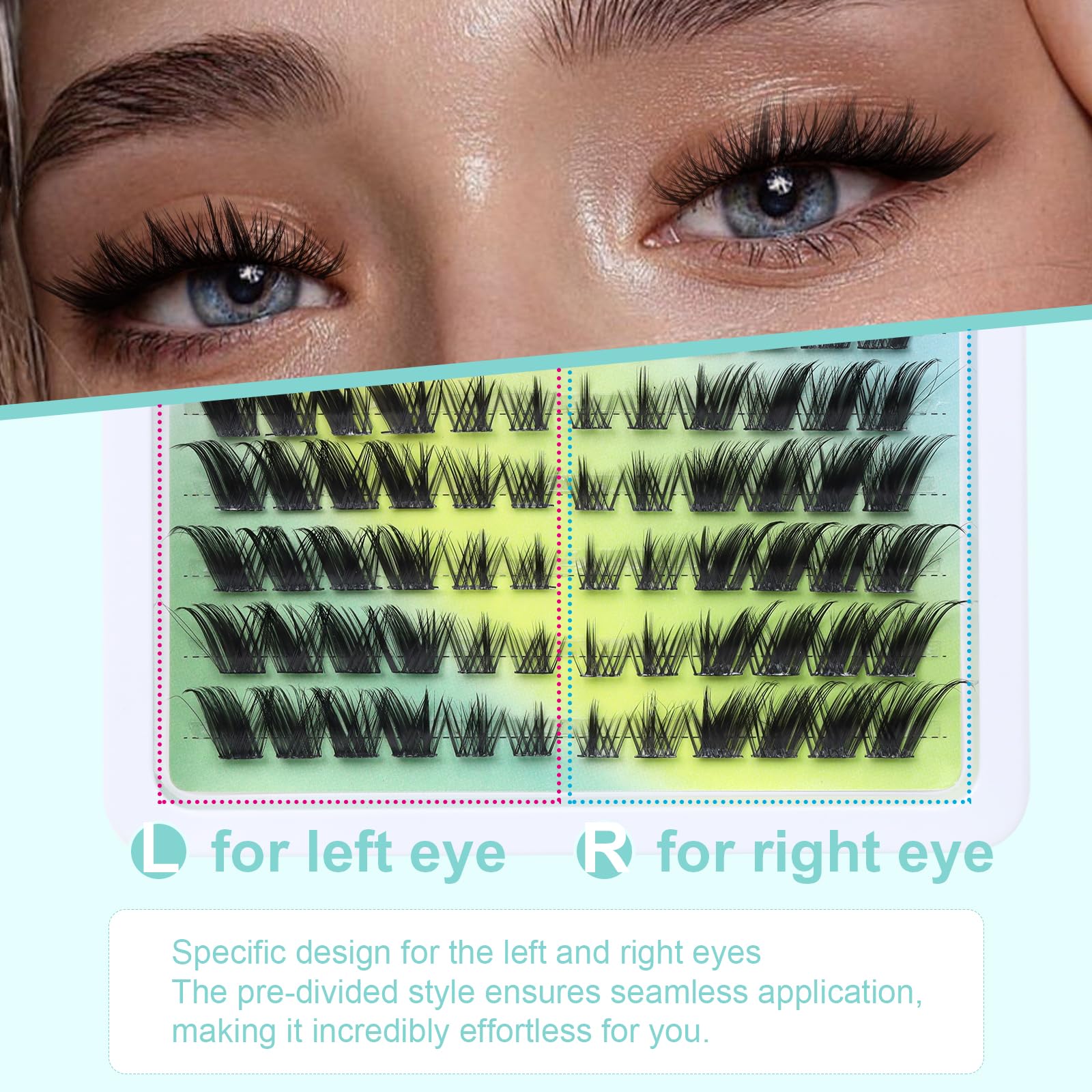 Obeyalash Cat Eye Cluster Lashes C Curl Wispy Lash Clusters Natural Look