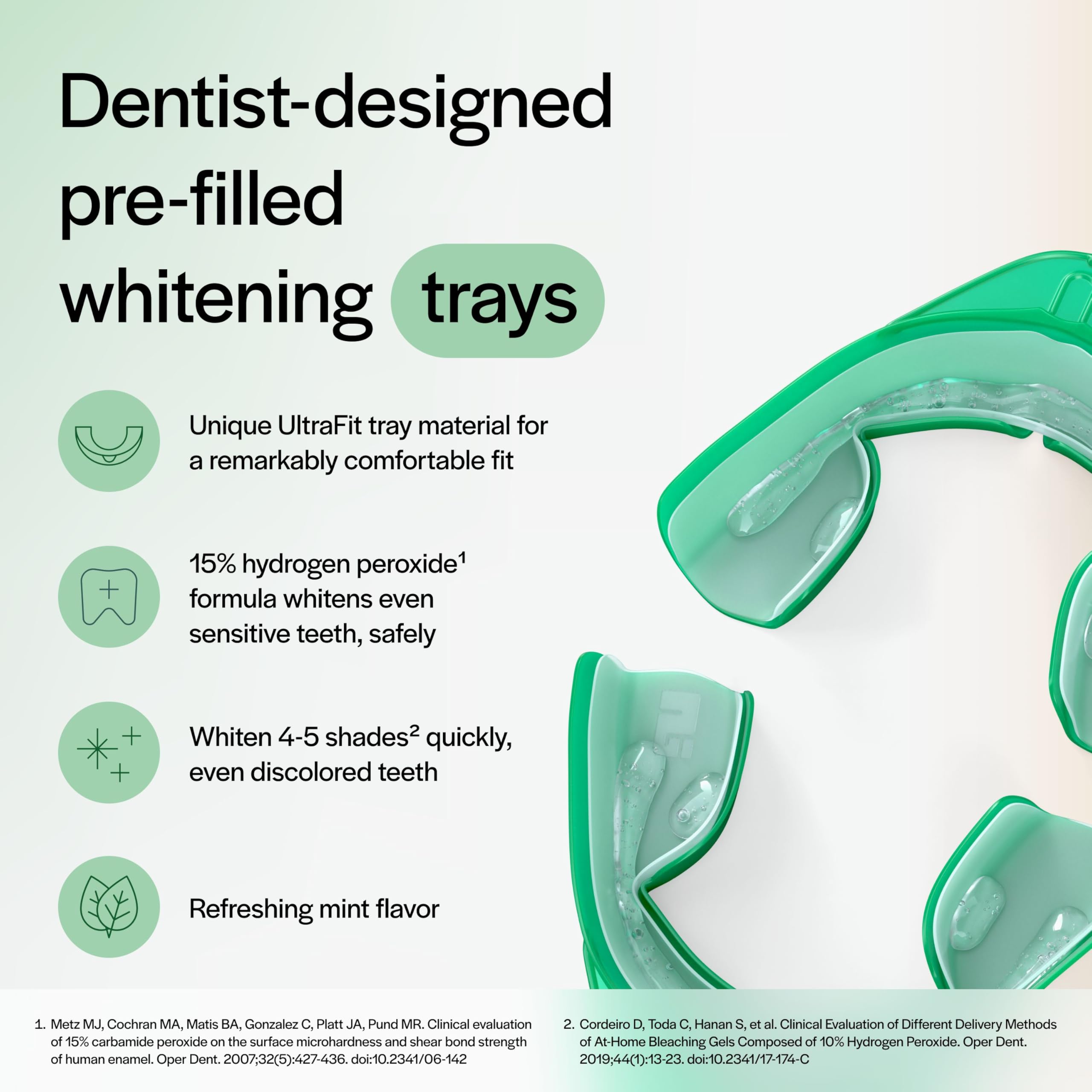 Opalescence Go 15- Prefilled Teeth Whitening Trays Kit - 15% Hydrogen Peroxide - (10 Treatments) Dentist Recomended - Made by Ultradent Products. Teeth Whitening Kit -Mint - 5194-1