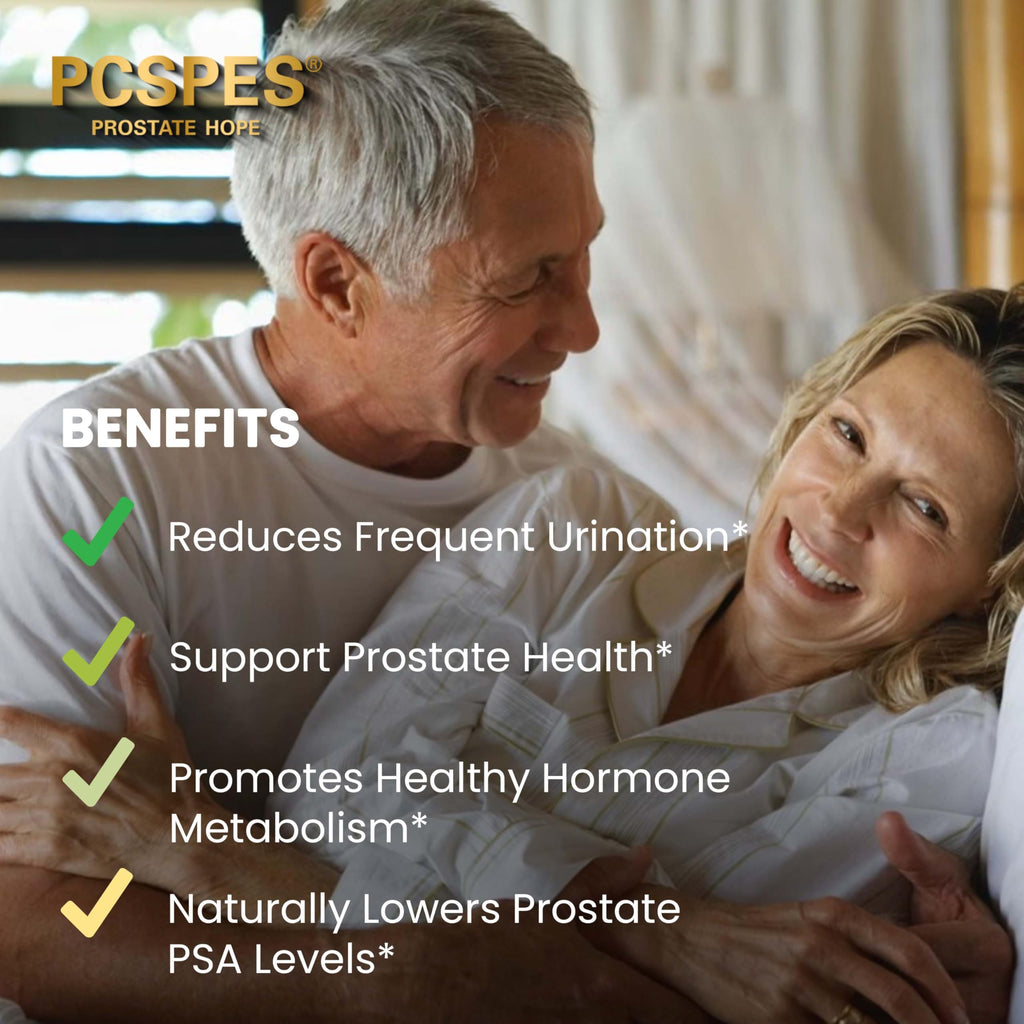 PCSPES - Prostate Supplements for Men - Lower PSA Levels Naturally with Saw Palmetto & 7 Pure Herbs - Bladder Control Supplements & Reduce Nighttime Urination 60 Count