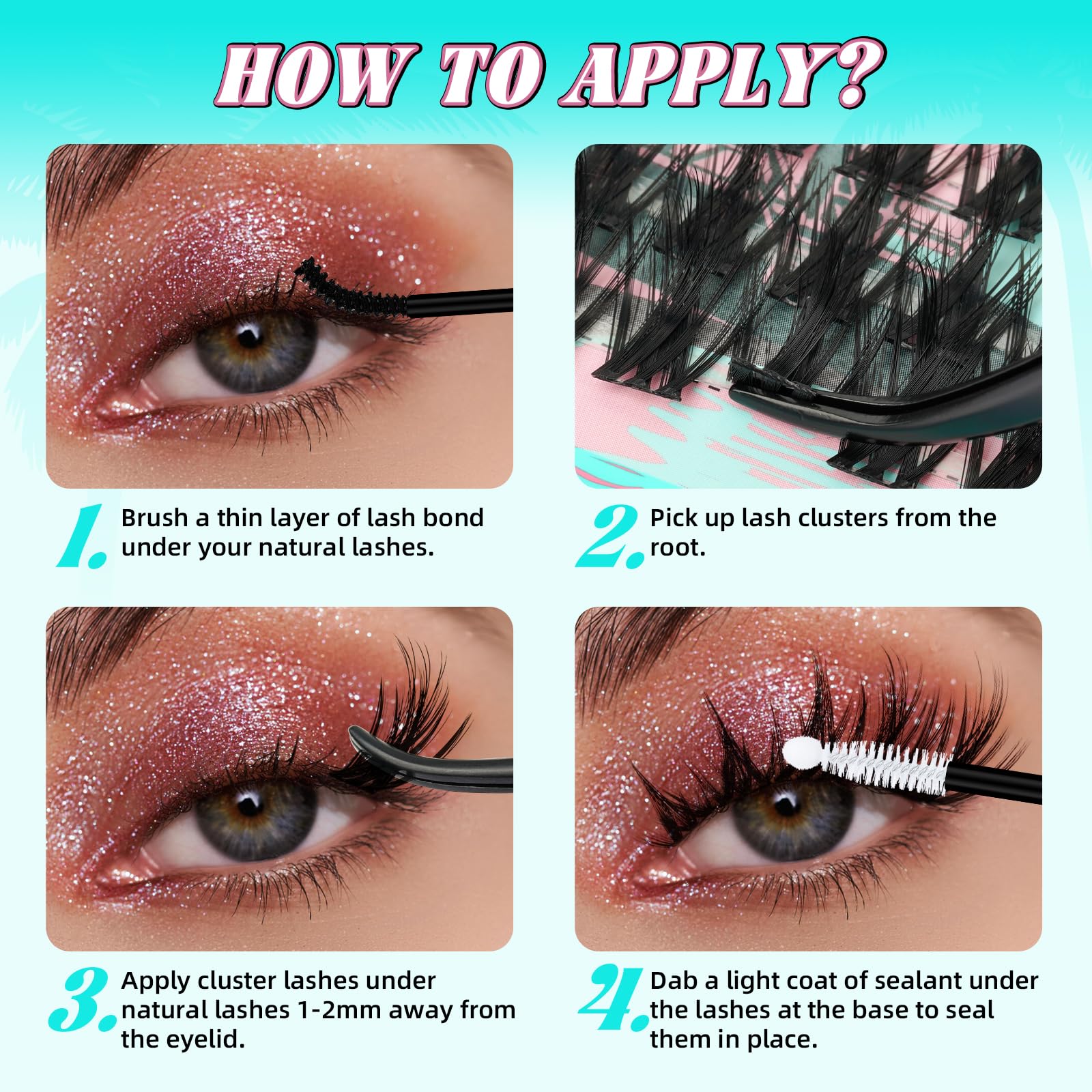 Manga Lash Clusters, C Curl Spiky Look