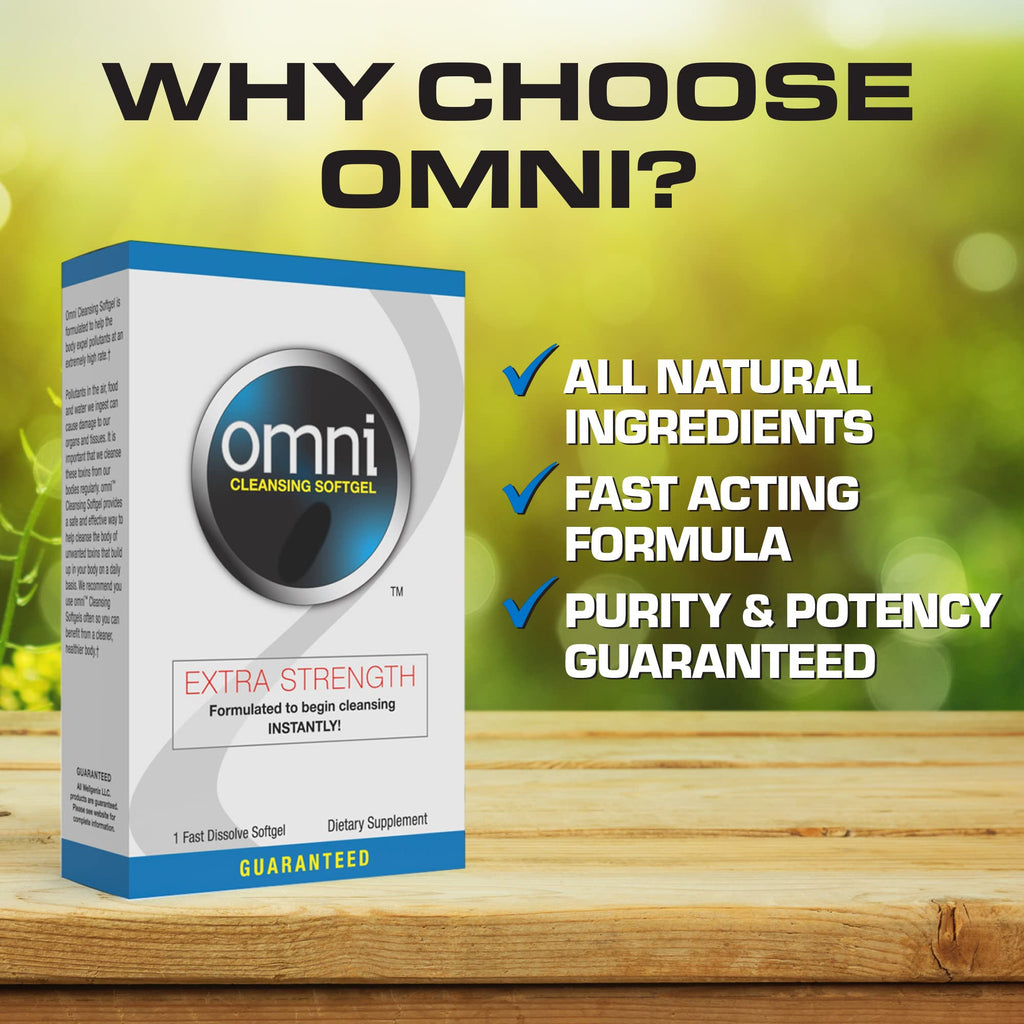 Wellgenix Omni Herbal Cleanse Detox - Extra Strength Detoxifying Softgel - Whole Body Detox System - Quick Flush One Day Cleansing (2 Pack)