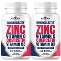 (2 Pack) Zinc Quercetin Vitamin C 800 mg with Vitamin D3 Antioxidant Immune Support High Potency Quercetin Zinc Supplement for Men and Women - Gluten, Soy, & Dairy Free - 120 Count (Twin Pack)