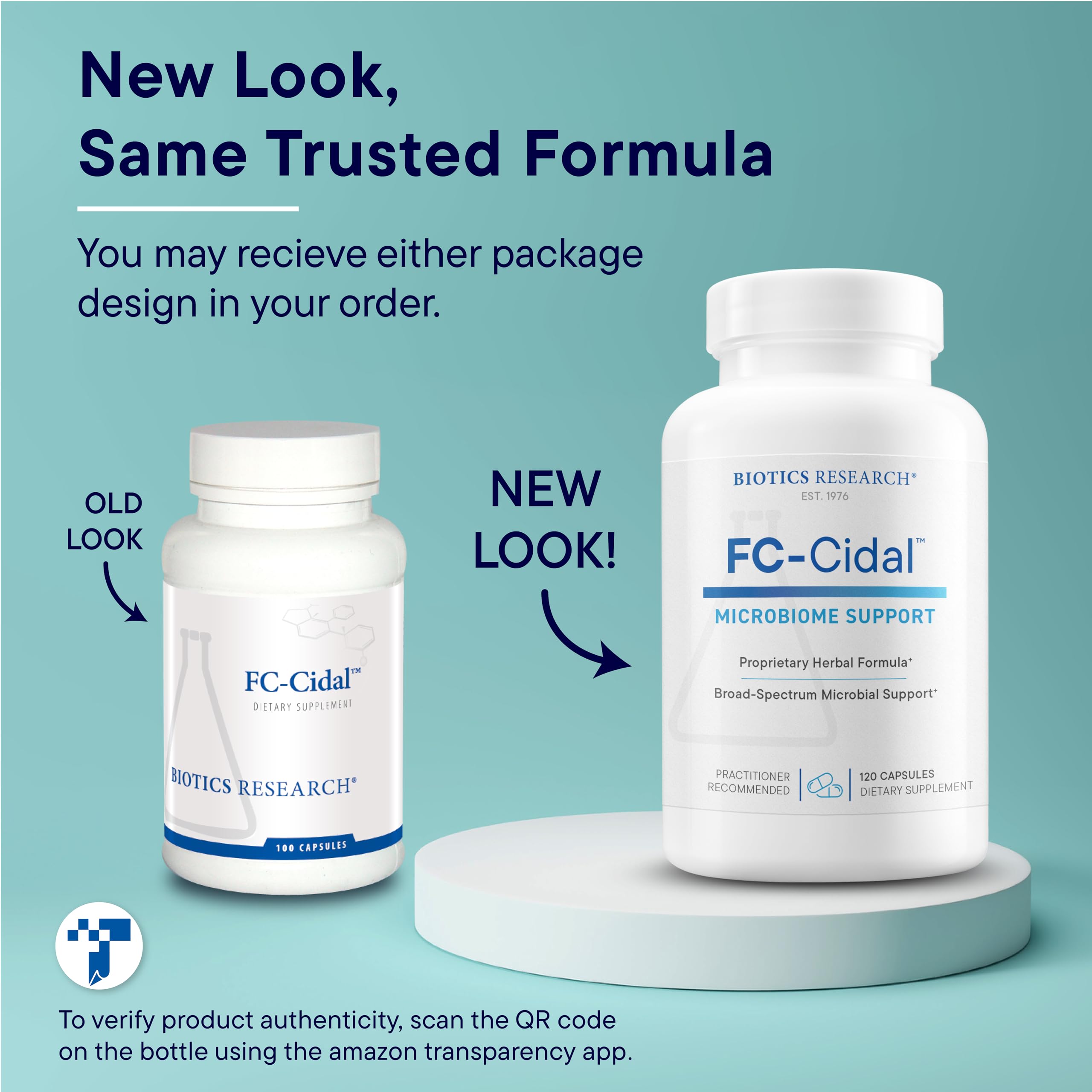 BIOTICS RESEARCH FC Cidal™ Herbal Blend Complete GI Gut Health for Women & Men- 500 mg/Serving - 7 Herbs Proprietary Blend Supplement Supports Healthy GI Function and Microbial Balance 120 Capsules