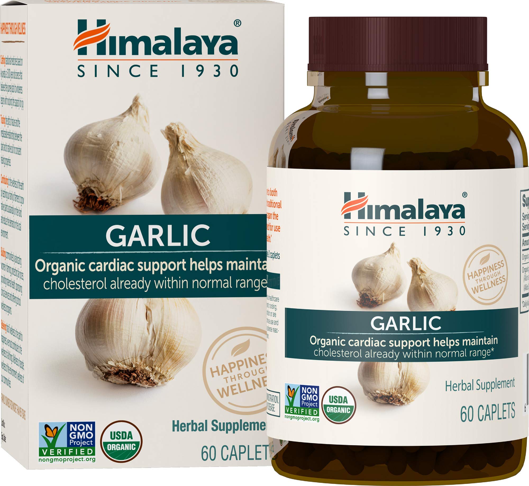 Himalaya USDA Organic Garlic Capsules-Herbal Garlic Supplements for Lipid Metabolism and Immune Support-Garlic Pills,Garlic Extract,Support Cholesterol Levels,Vegan,Non-GMO,1400 mg,120 Caplets