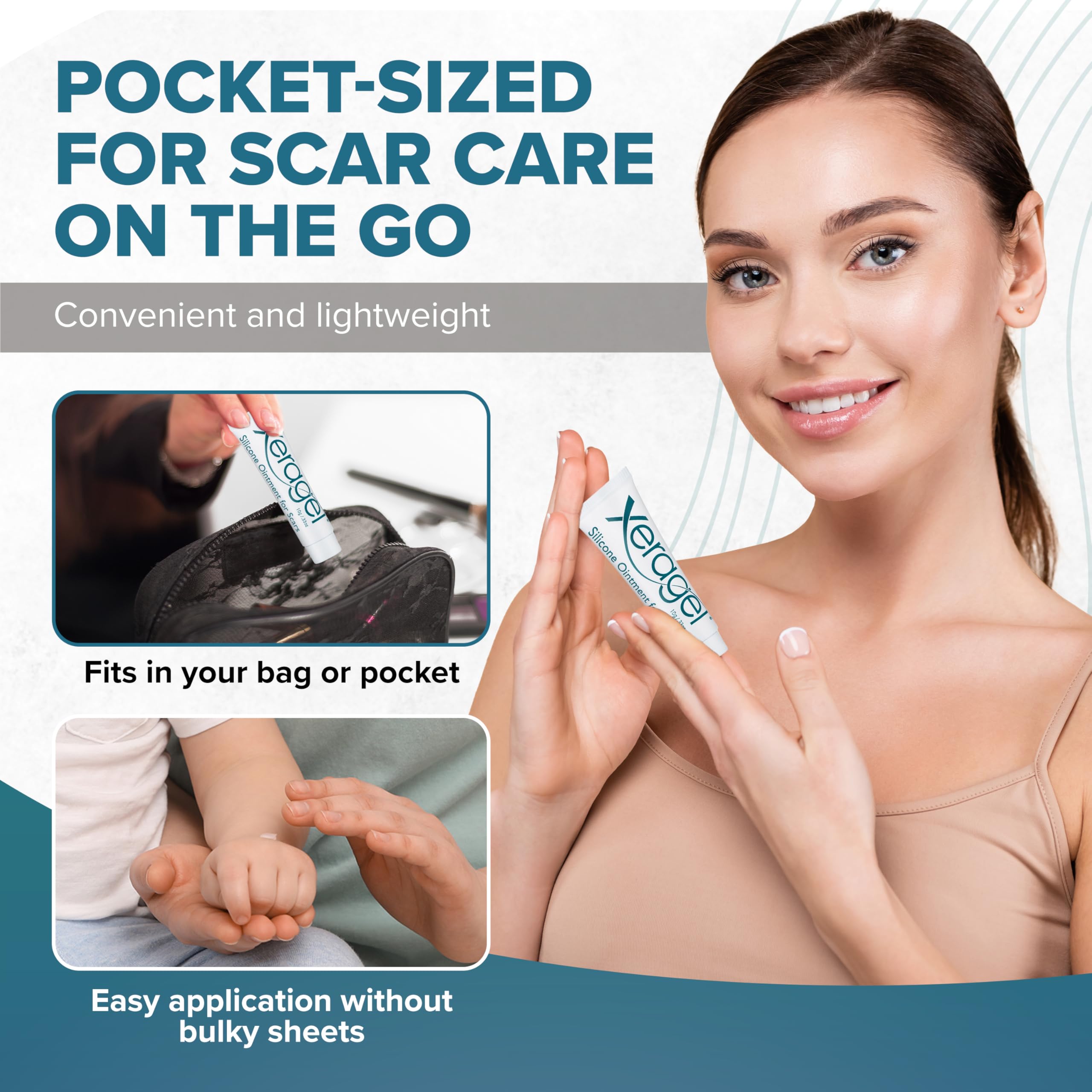 Xeragel 100% Silicone Scar Treatment Ointment 10g – Scar Gel for Smoother, Flatter Scars from Surgery, Burns, Acne & More - For Old & New Scars on Face, Neck & Hands - Hypoallergenic & Fragrance-free