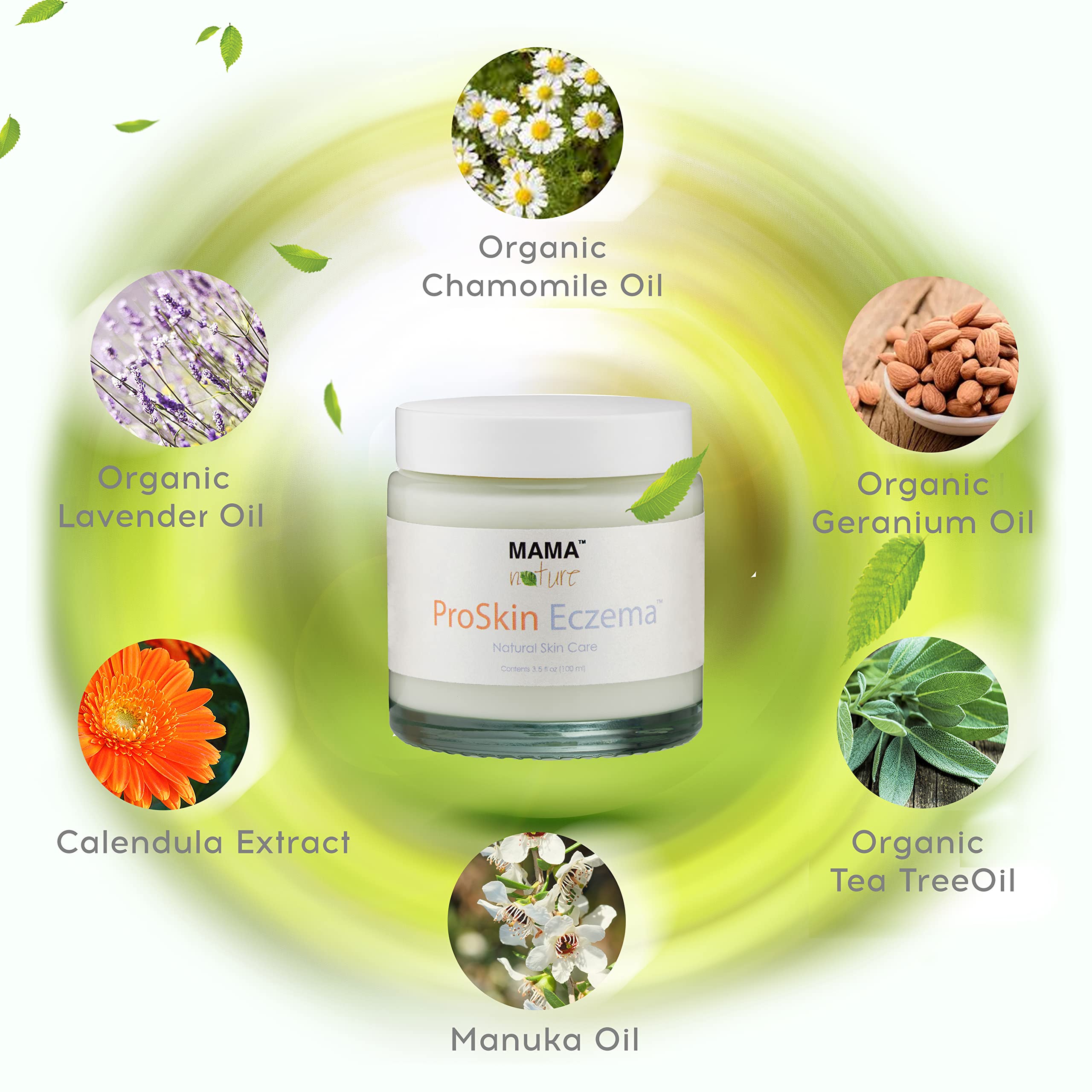 Eczema Relief Natural Skin Cream - Mama Nature ProSkin Lotion - Natural Treatment. For Dermatitis & Dry Skin. Face, Hands and Body - 3.5 fl oz/100 ml