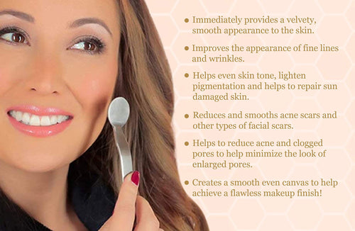 Bee Stunning DIAMONDBUFF Microderm Exfoliation Tool for at Home Glowing and Radiant Skin | Reduce Acne, Fine Lines, Wrinkles, & Provide a Velvety Smooth Complexion with Diamond Microdermabrasion