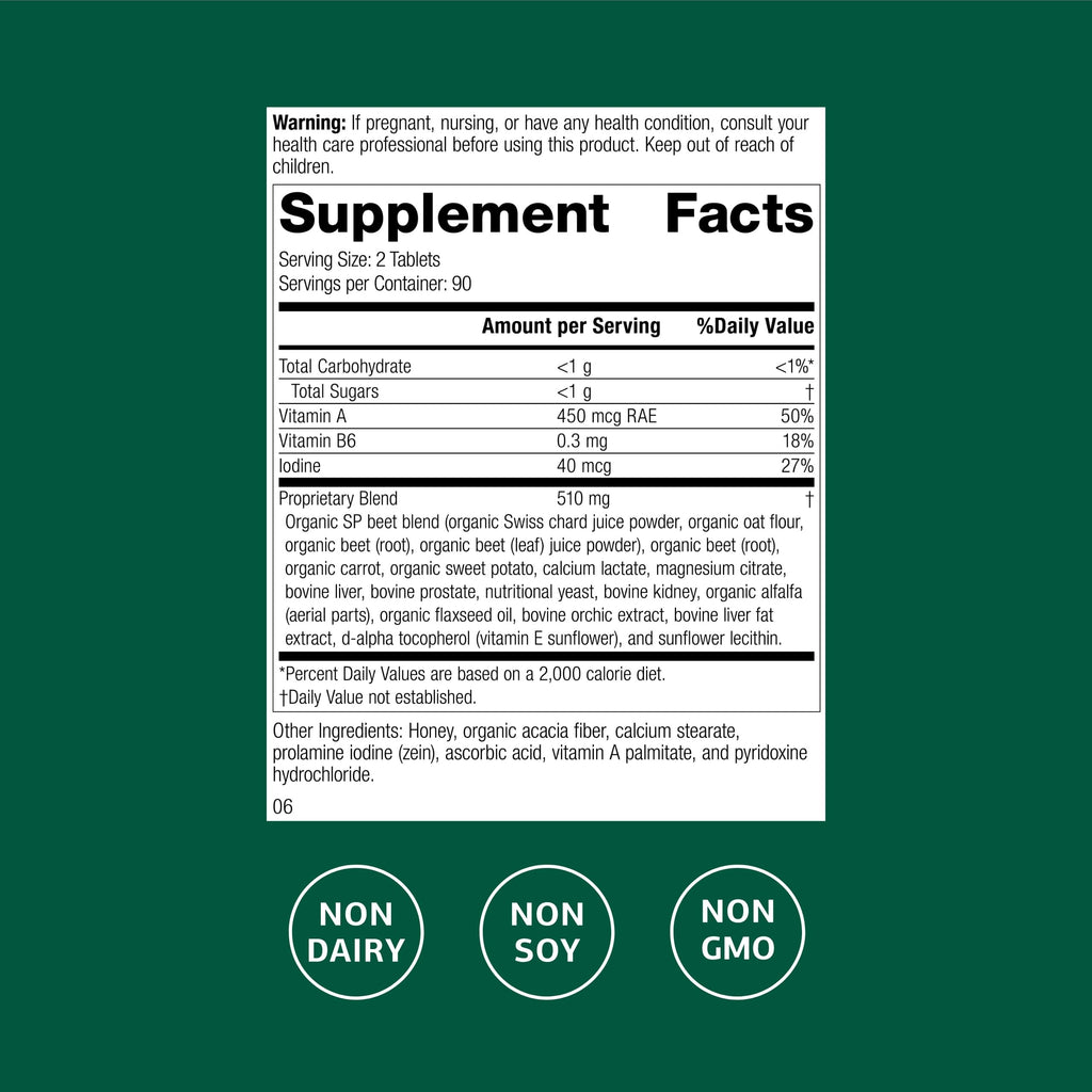 Standard Process A-F Betafood - Support Gallbladder Health & Liver Care - Aids Lipid Metabolism & Bowel Functioning with Vitamins A & B6 - Gluten-Free, Non-Dairy & Non-Soy - 180 Tablets (90 Servings)