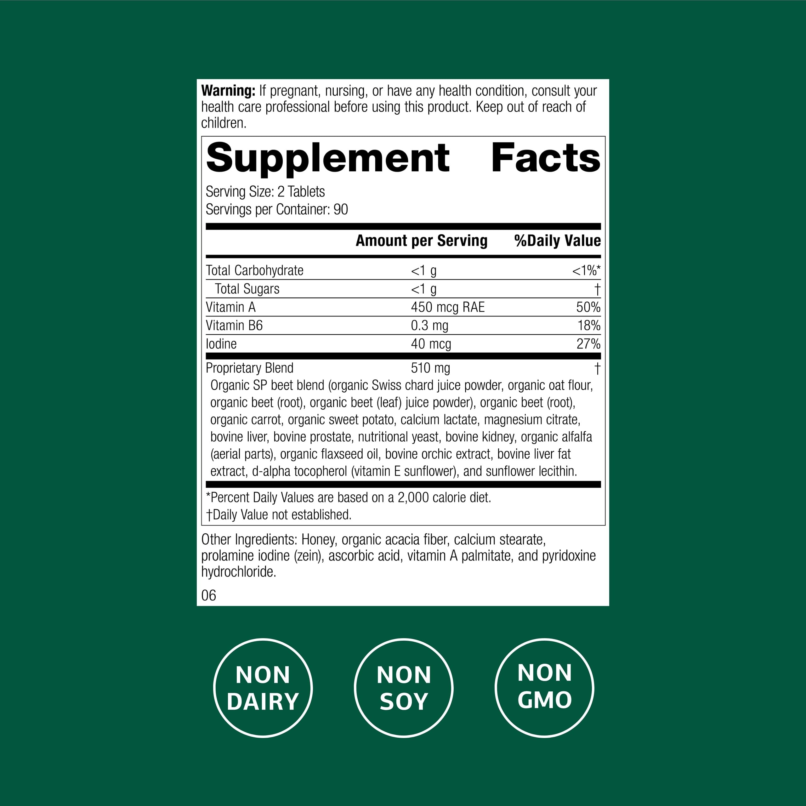 Standard Process A-F Betafood - Support Gallbladder Health & Liver Care - Aids Lipid Metabolism & Bowel Functioning with Vitamins A & B6 - Gluten-Free, Non-Dairy & Non-Soy - 180 Tablets (90 Servings)