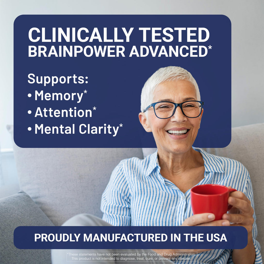 U.S. Doctors' Clinical BrainPower Advanced Clinically Tested Memory Supplement - 15 Brain-Boosting Ingredients for Memory & Brain Function Support - USA Manufactured - [1 Month Supply - 60Count]