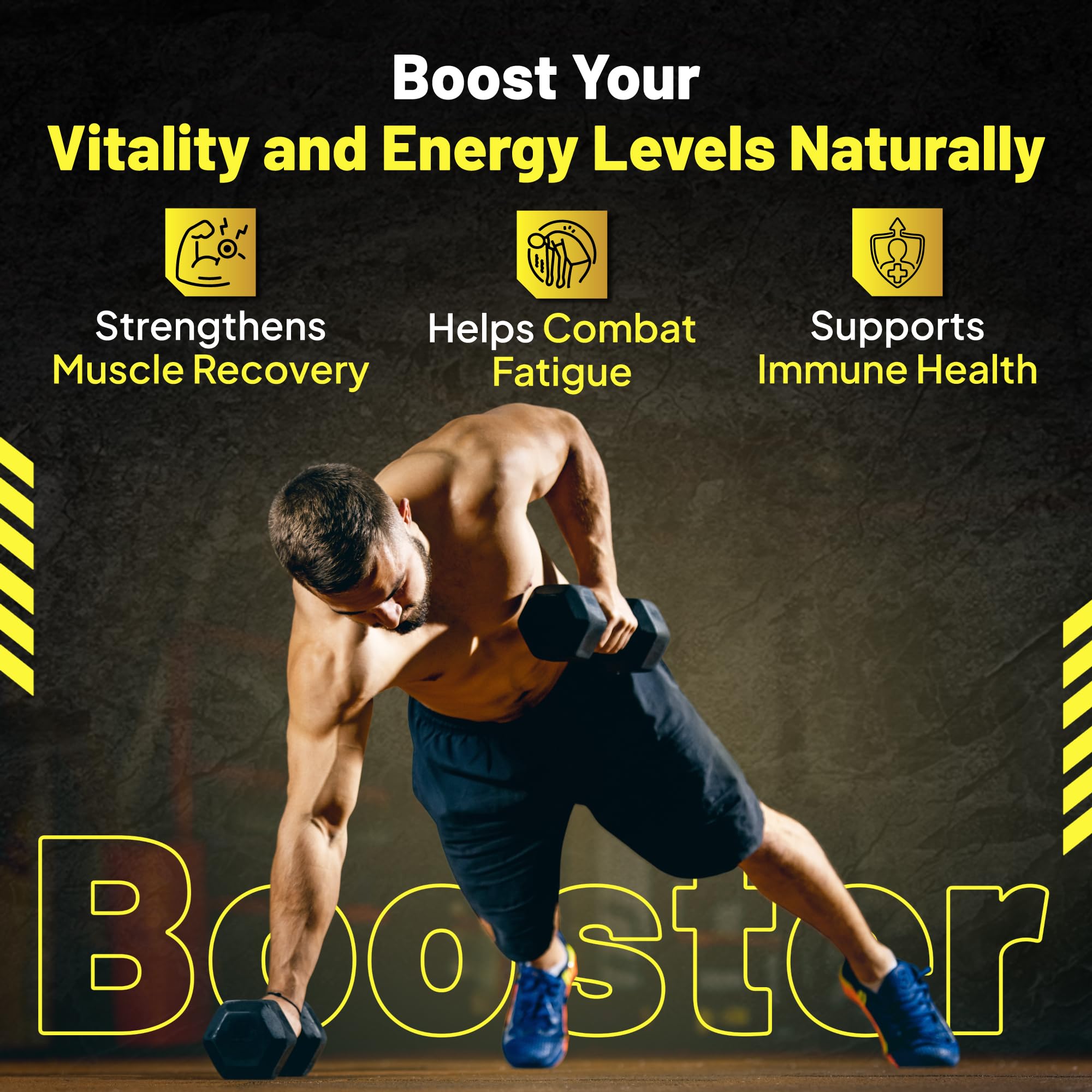 Goliath Labs Men's Gym Performance Booster Capsules [60 Veg Capsules/Bottle] Natural Strength Gainer Pills for - Supports Muscle Growth and Energy - Multivitamin Health Supplements for Athletes