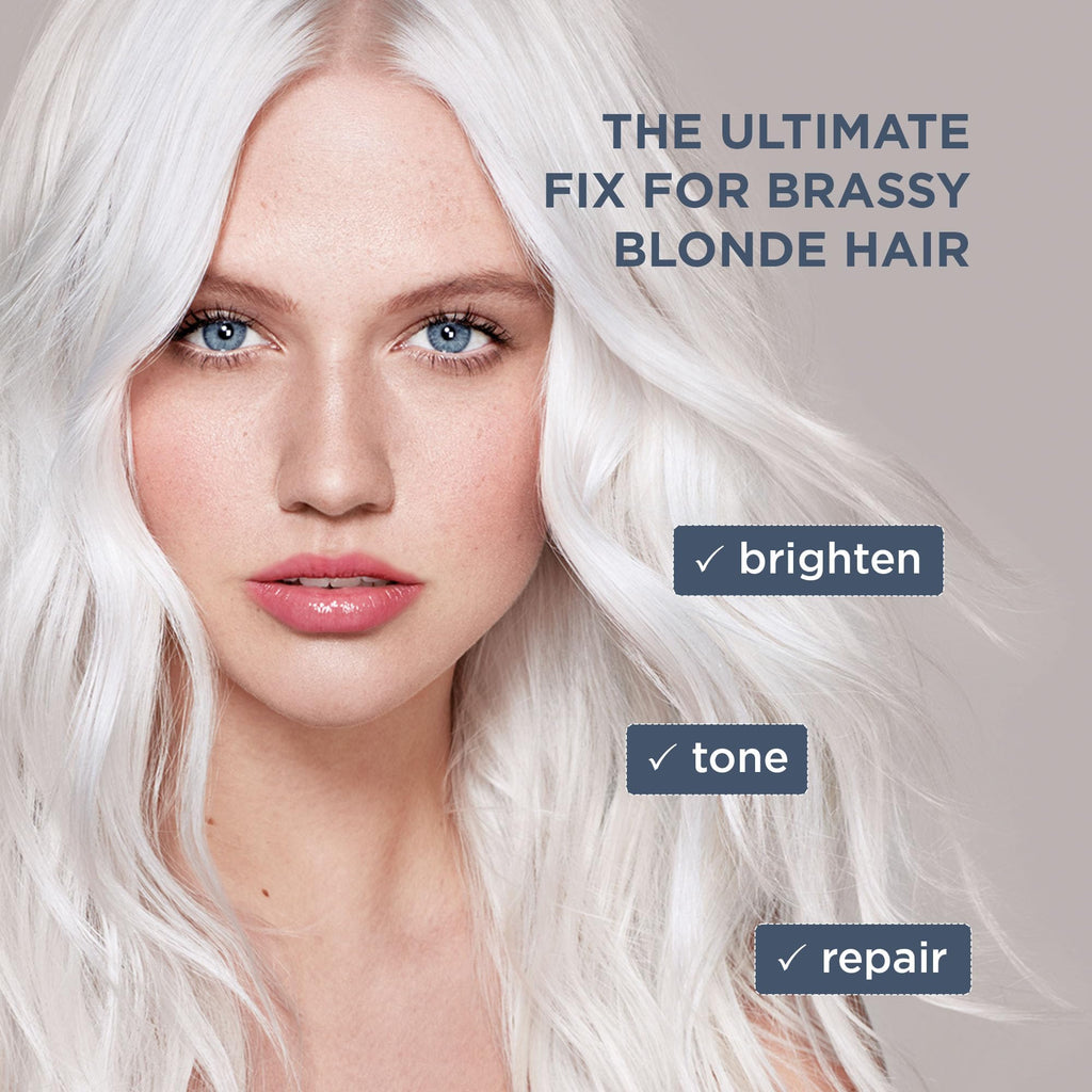 Jerome Russell Bblonde Ice White Post Blonding Toner - Semi Permanent Hair Dye Kit for Pre Lightened & Blonde Hair with Brazil Nut Oil, No Ammonia & Vegan