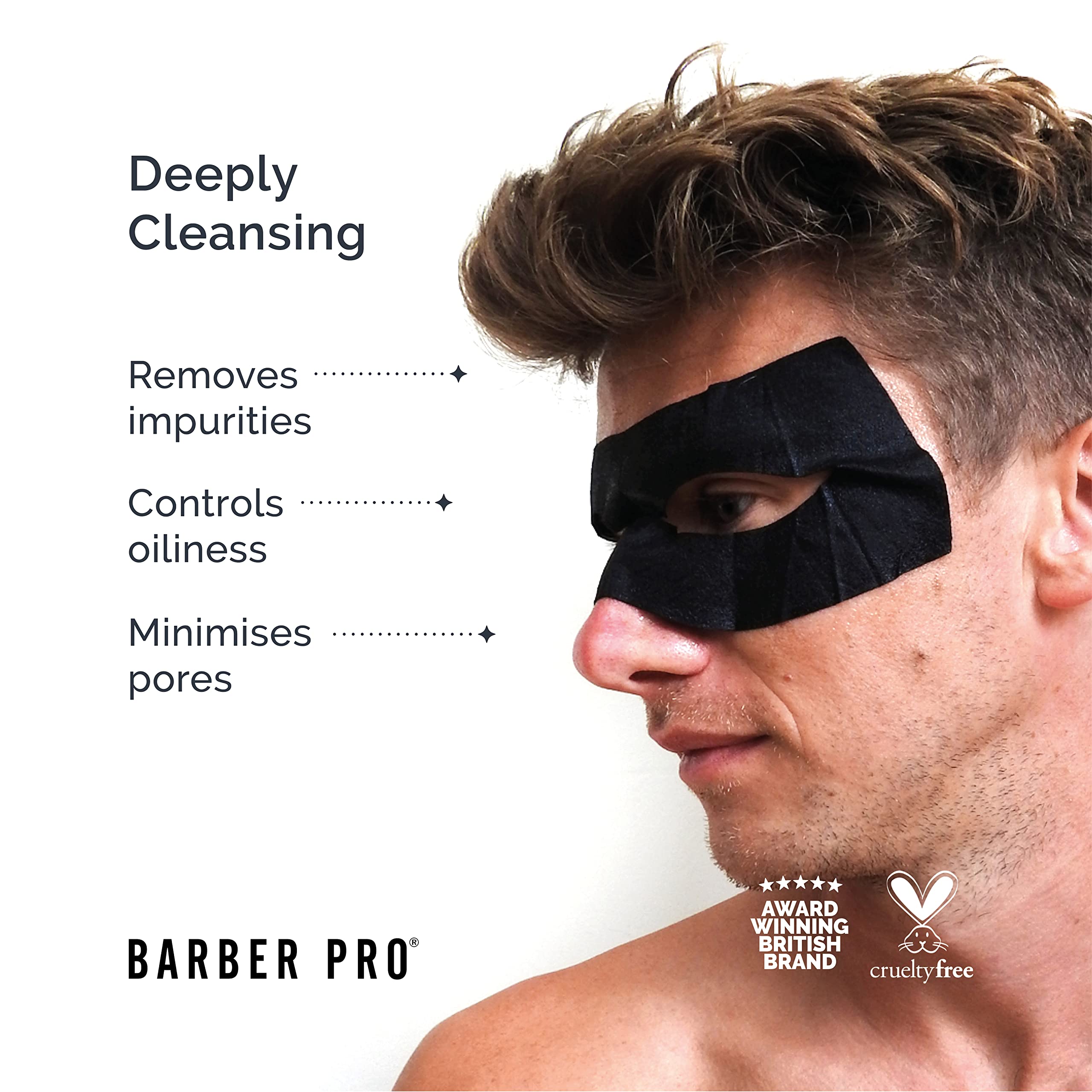 Barber Pro Super Eye Mask with Aloe Vera, Charcoal and Green Tea