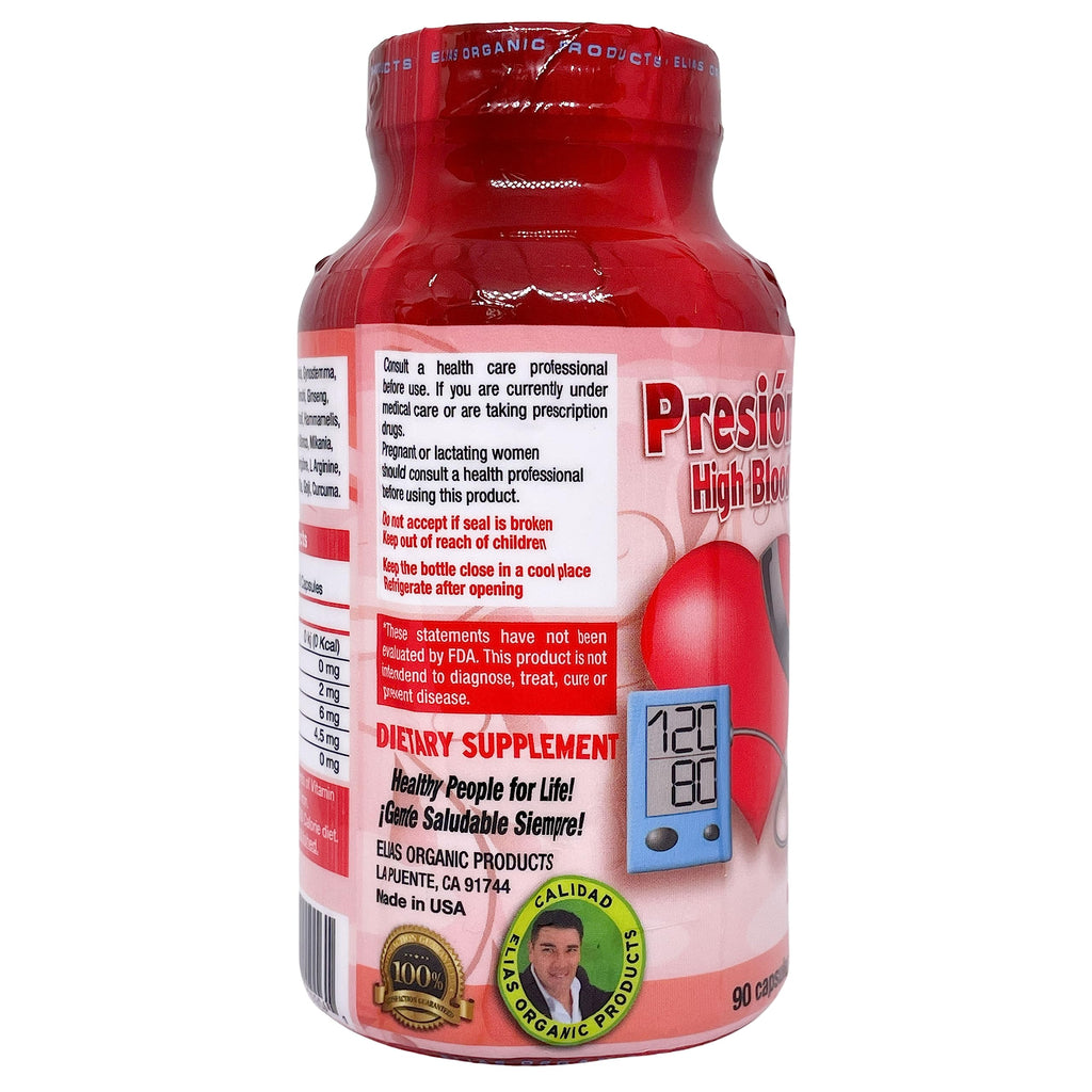 Elias Organic Products Presion Alta Chinese Salvia Gynostemma AJO Castno de Indias