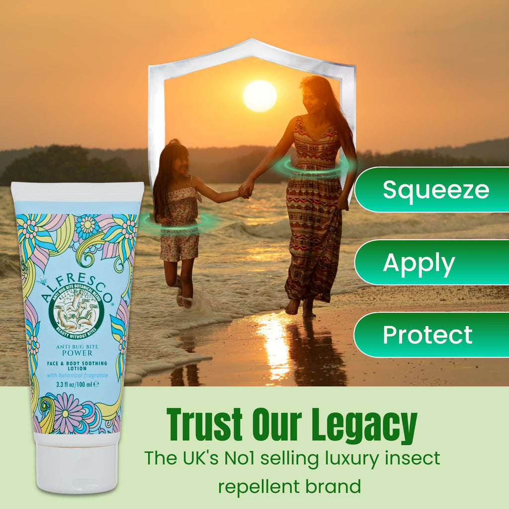 Alfresco Power Lotion 100ml – DEET-Free, Natural Insect Repellent with 20+ Essential Oils, Safe for Kids & Sensitive Skin