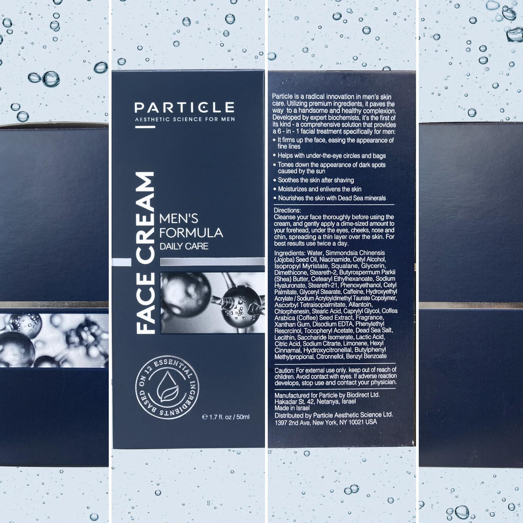 Particle 6-in-1 Face Cream for Men, Men’s Daily Hydrating Moisturizer with Vitamin C, Jojoba Oil, Vitamin E & Hyaluronic Acid, Skin Care Routine, Healthy Skin Support, Pack of 2, 1.7 FL OZ