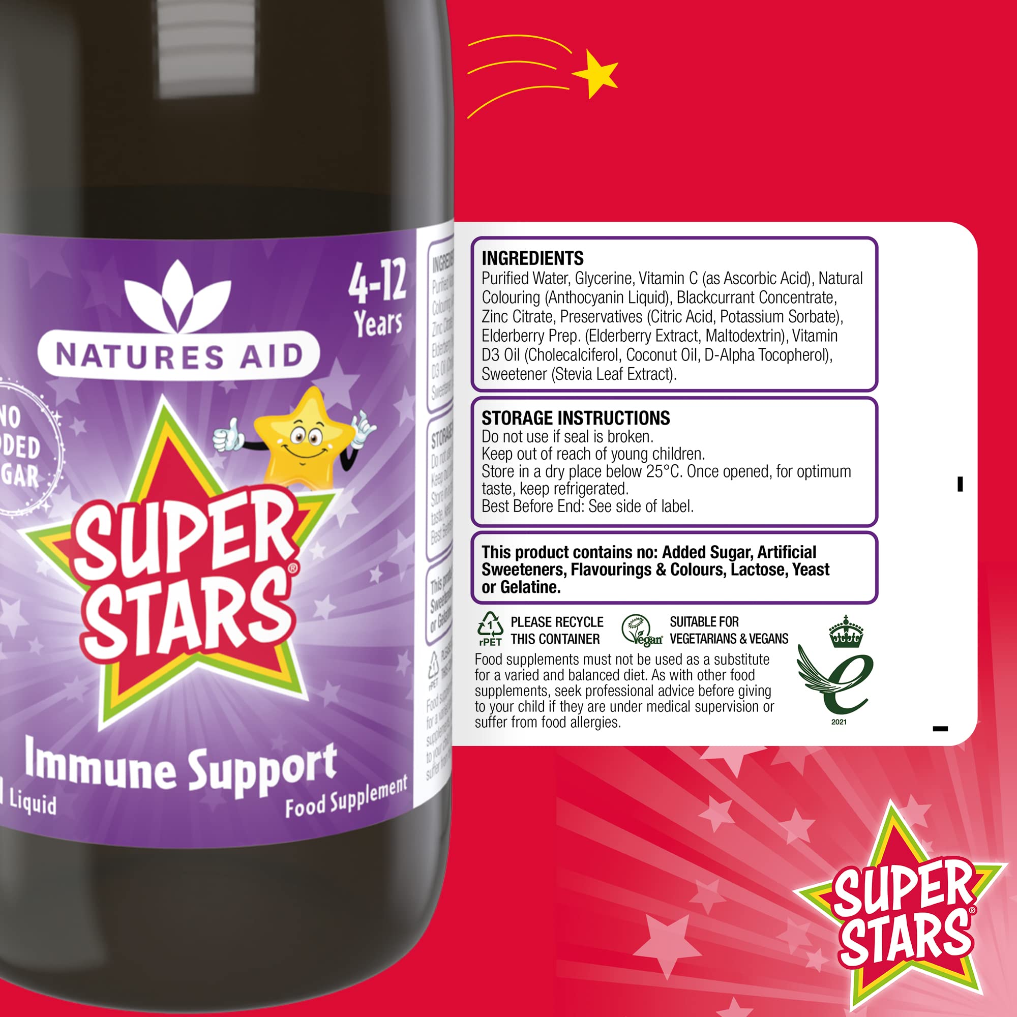 NATURES AID Super Starz Immune Support, 150 ML