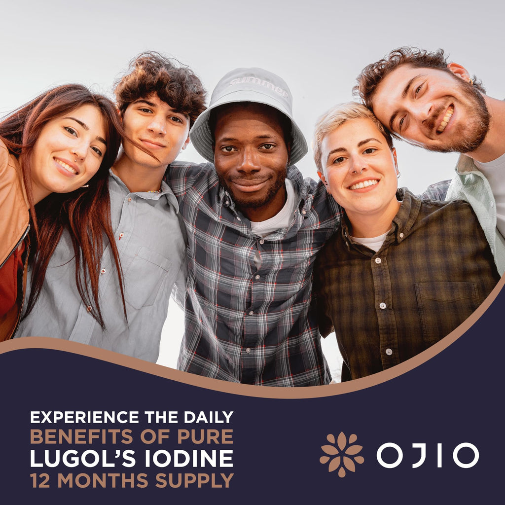 Lugols Iodine Solution 2% - 1 Year Supply - High Potency Liquid Oral Iodine Drops with Superior Absorption – Improves Overall Health & Energy for Women, Men, Kids - 2 fl Oz (Pack of 2)