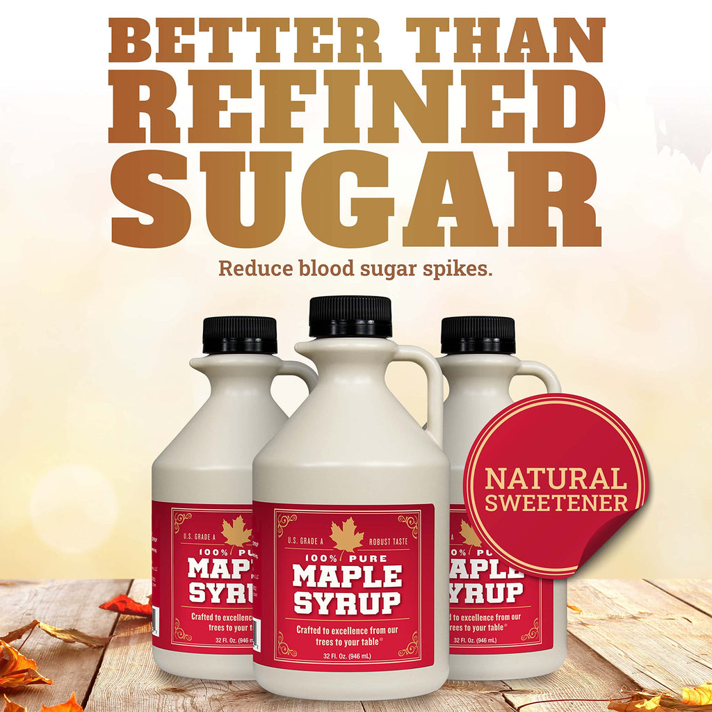 Grade B Maple Syrup 32 Oz Jug – 100% Pure Maple Syrup (Now Grade A Dark) Bold, Robust Flavor – Artisan Maple Syrup Gift – USA-Made Breakfast Syrups & Toppings by Lincoln County Reserve