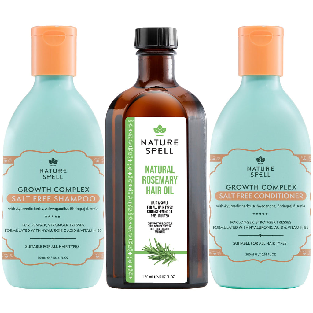 Nature Spell Hair Growth Trio, with Rosemary Oil, Shampoo & Conditioner Set
