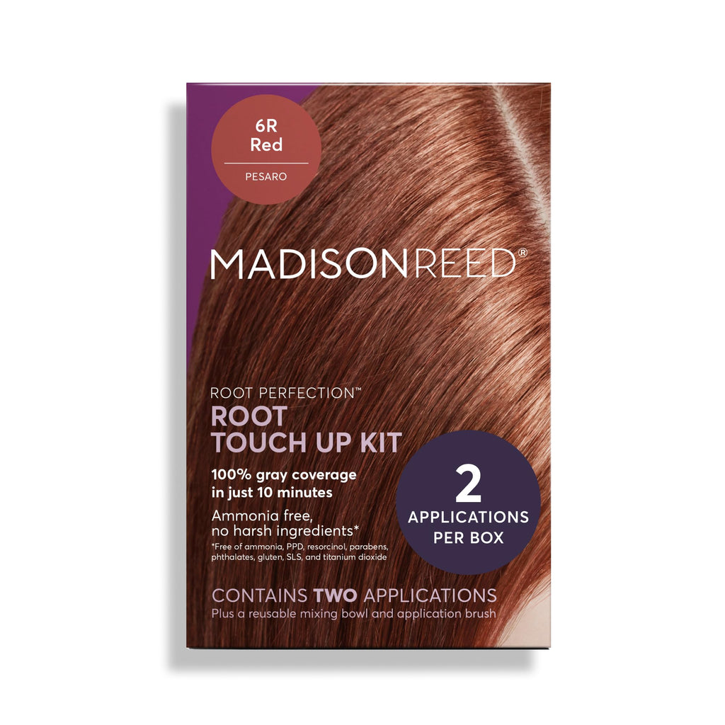 Madison Reed Root Perfection Root Touch Up Kit for T-Zone – 6R Pesaro Red, 2 Permanent Applications, Gray-Blending Color in 10 Min | PPD-Free & Ammonia-Free, Includes Hydrating Hair Mask